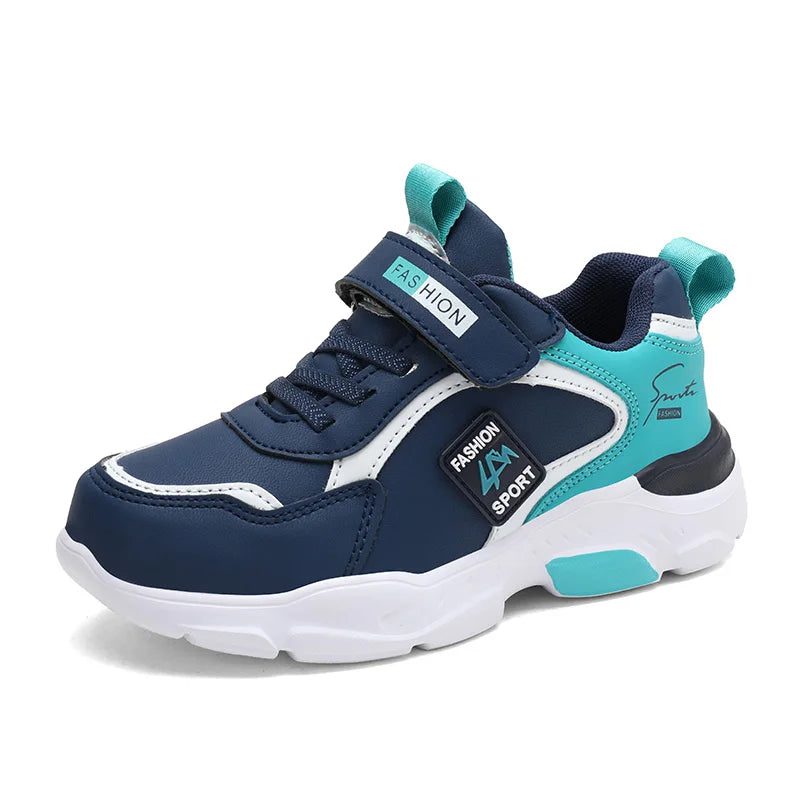 Jungen-Sportschuhe atmungsaktiv Klettverschluss gepolsterte Sohle