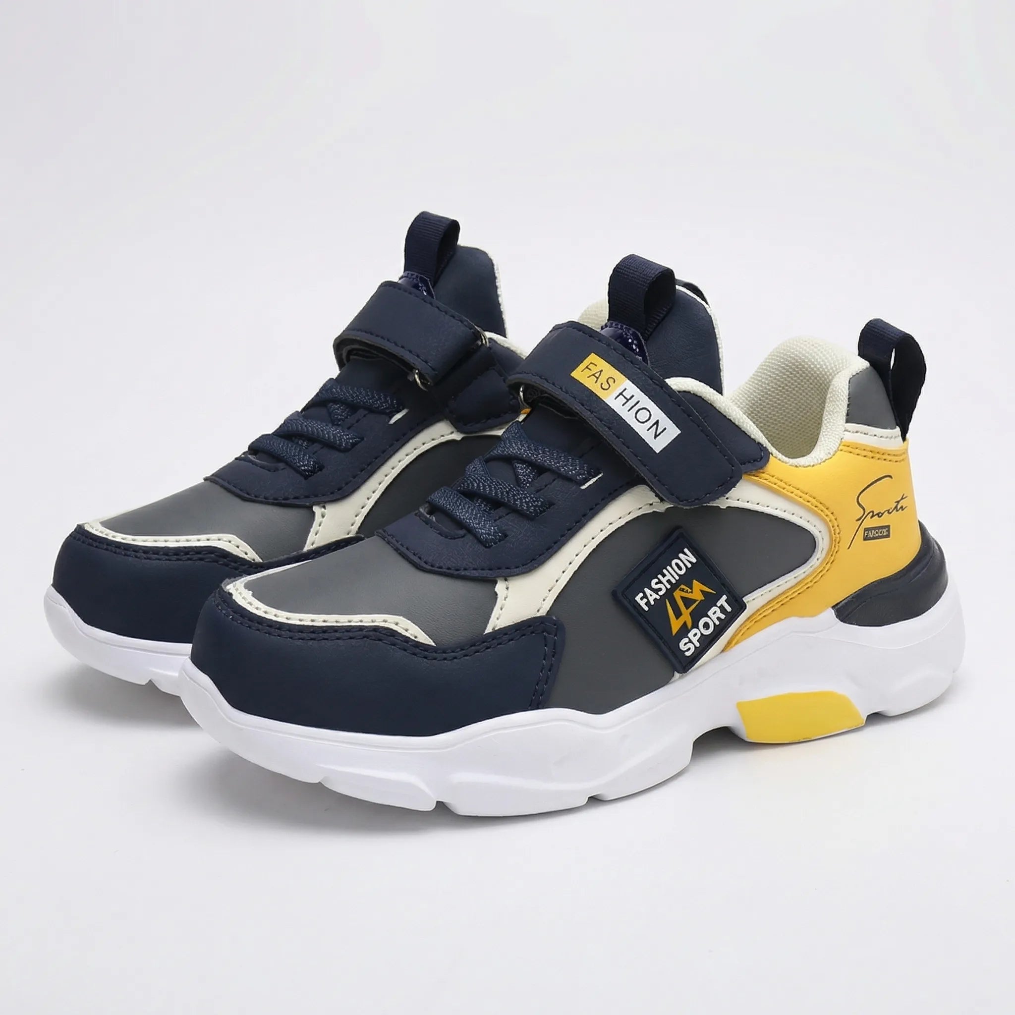 Jungen-Sportschuhe atmungsaktiv Klettverschluss gepolsterte Sohle