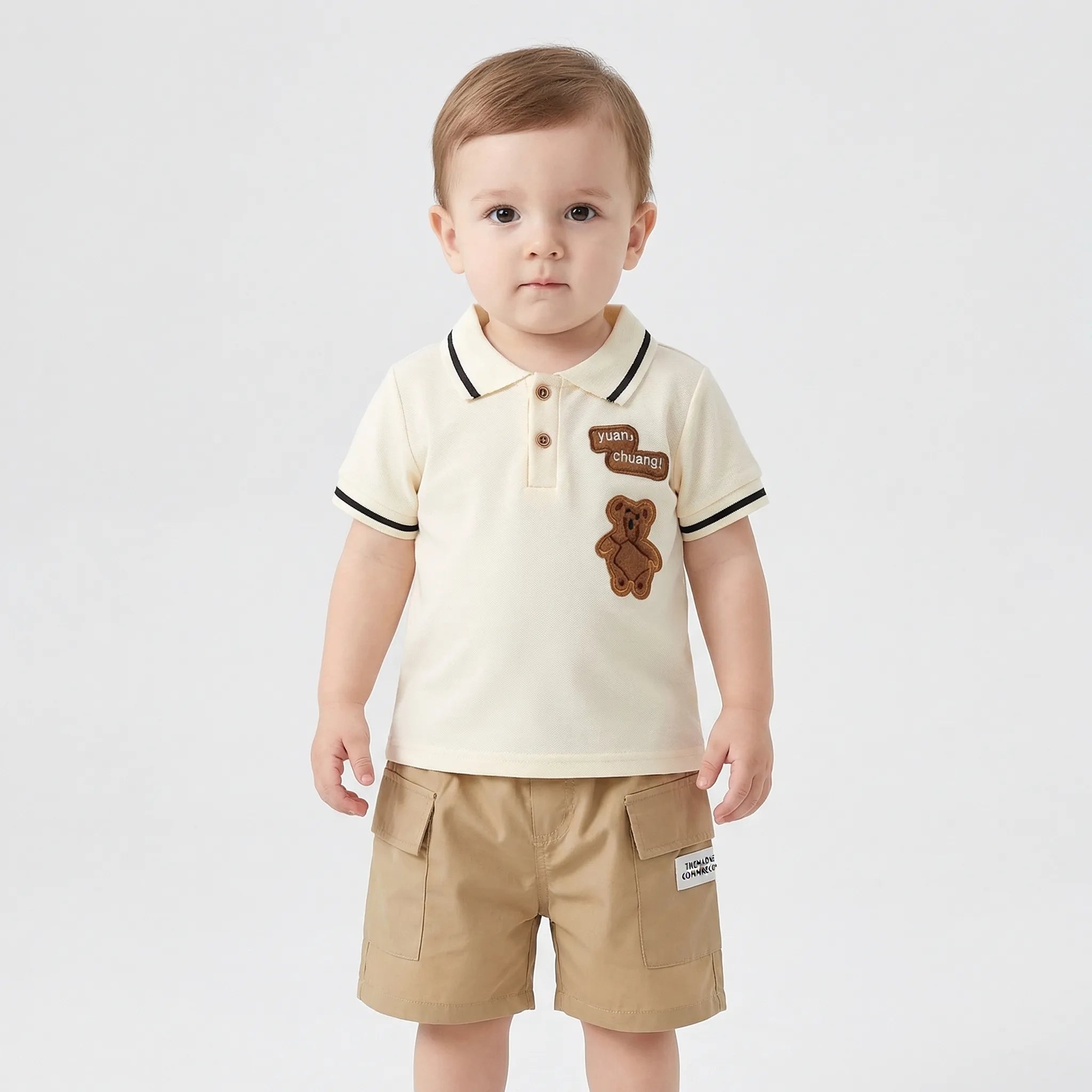 Baby Sommer Set Jungen T-Shirt Shorts Cartoon Print atmungsaktiv