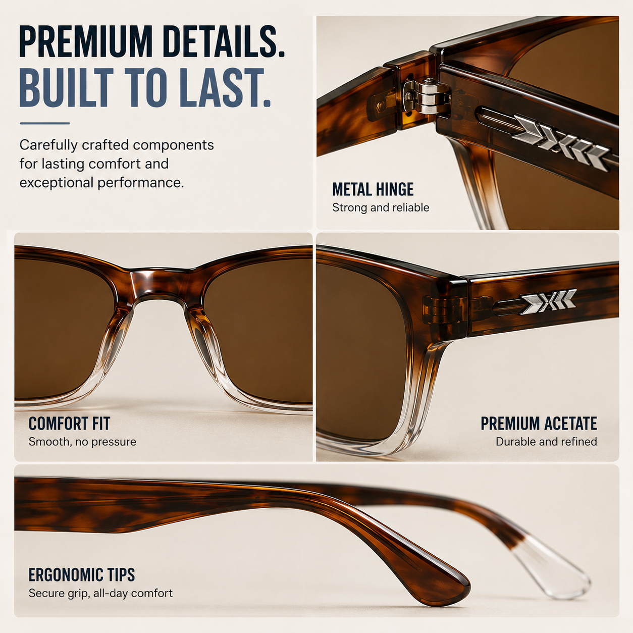 Nordspur | Squarex Eckige polarisierte Sonnenbrille