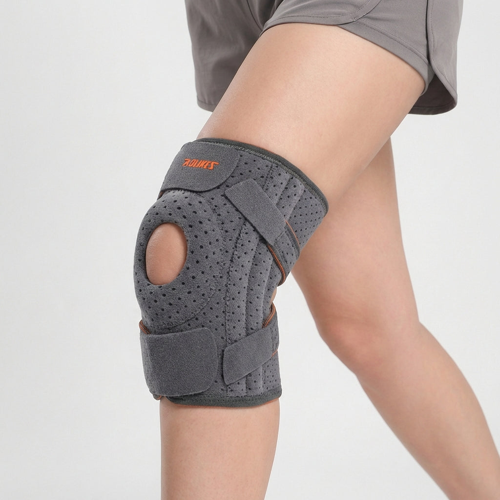 Kniebandage mit Patella-Stütze und Seitenstabilisatoren für Sport und Alltag