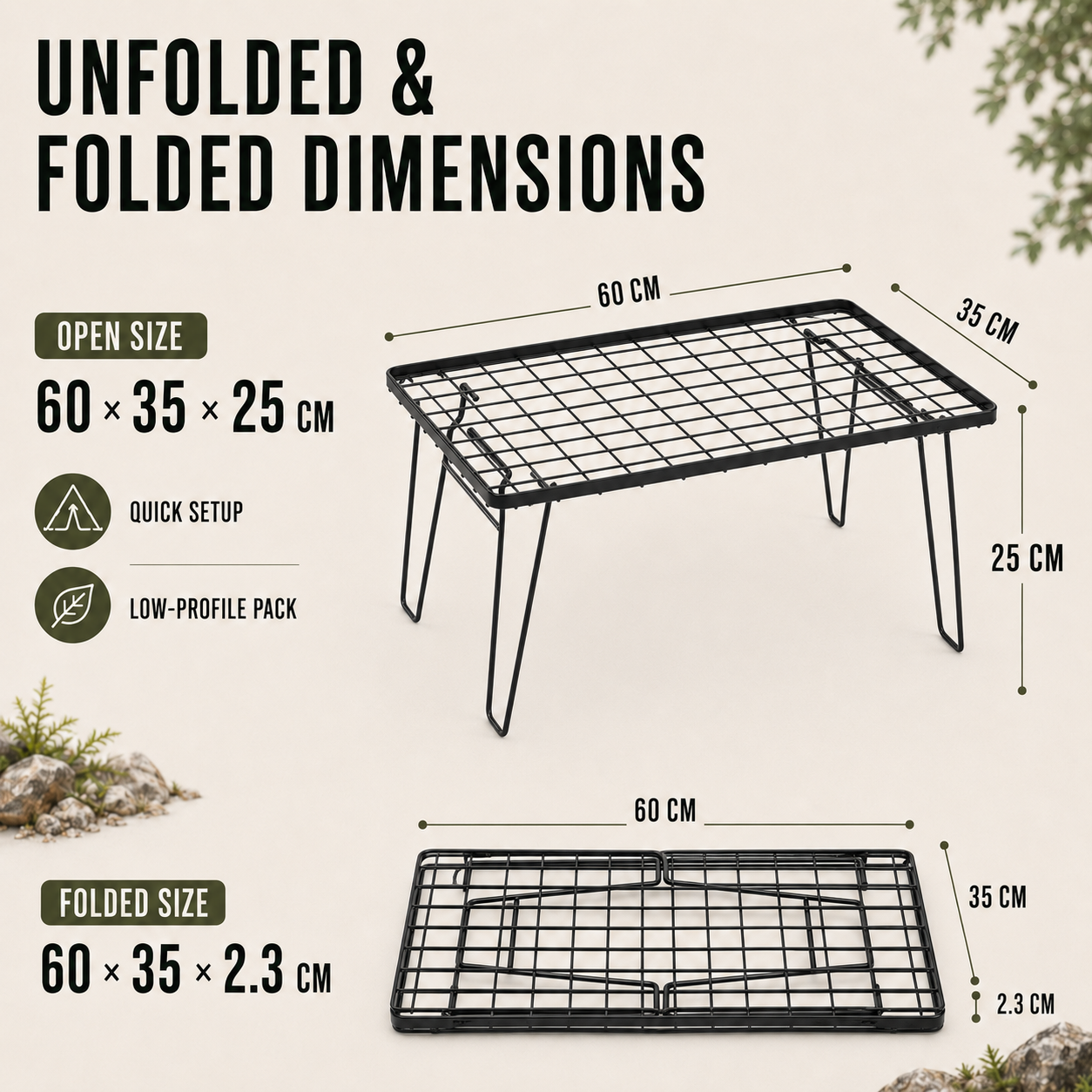 Nordspur | Stackly Klappbarer Stapelbarer Outdoor-Campingtisch
