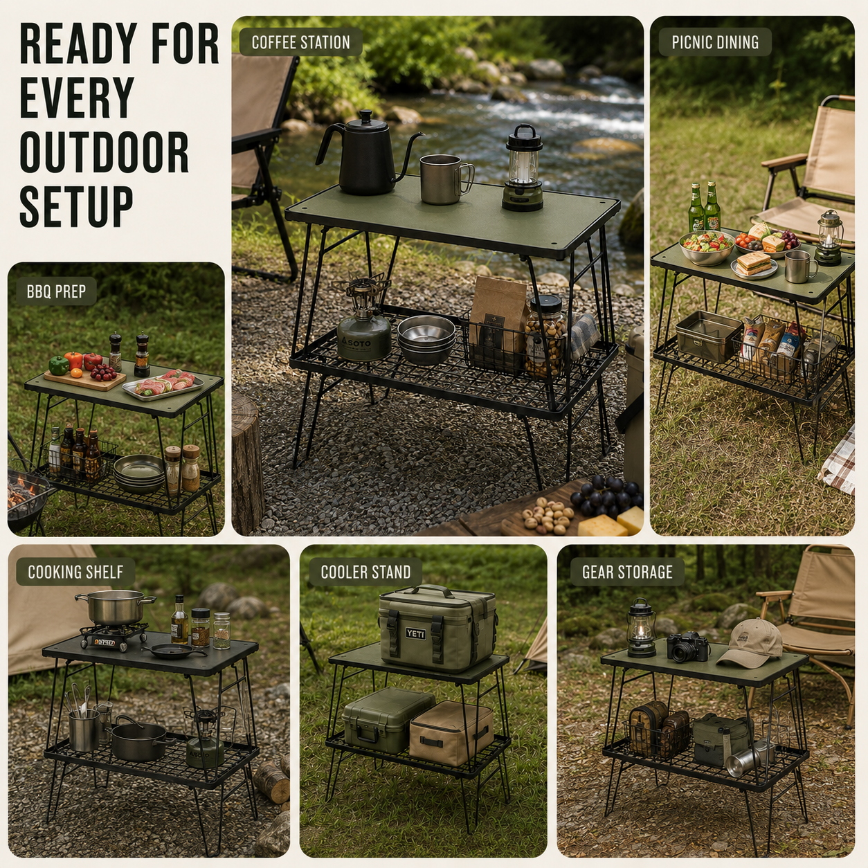 Nordspur | Stackly Klappbarer Stapelbarer Outdoor-Campingtisch
