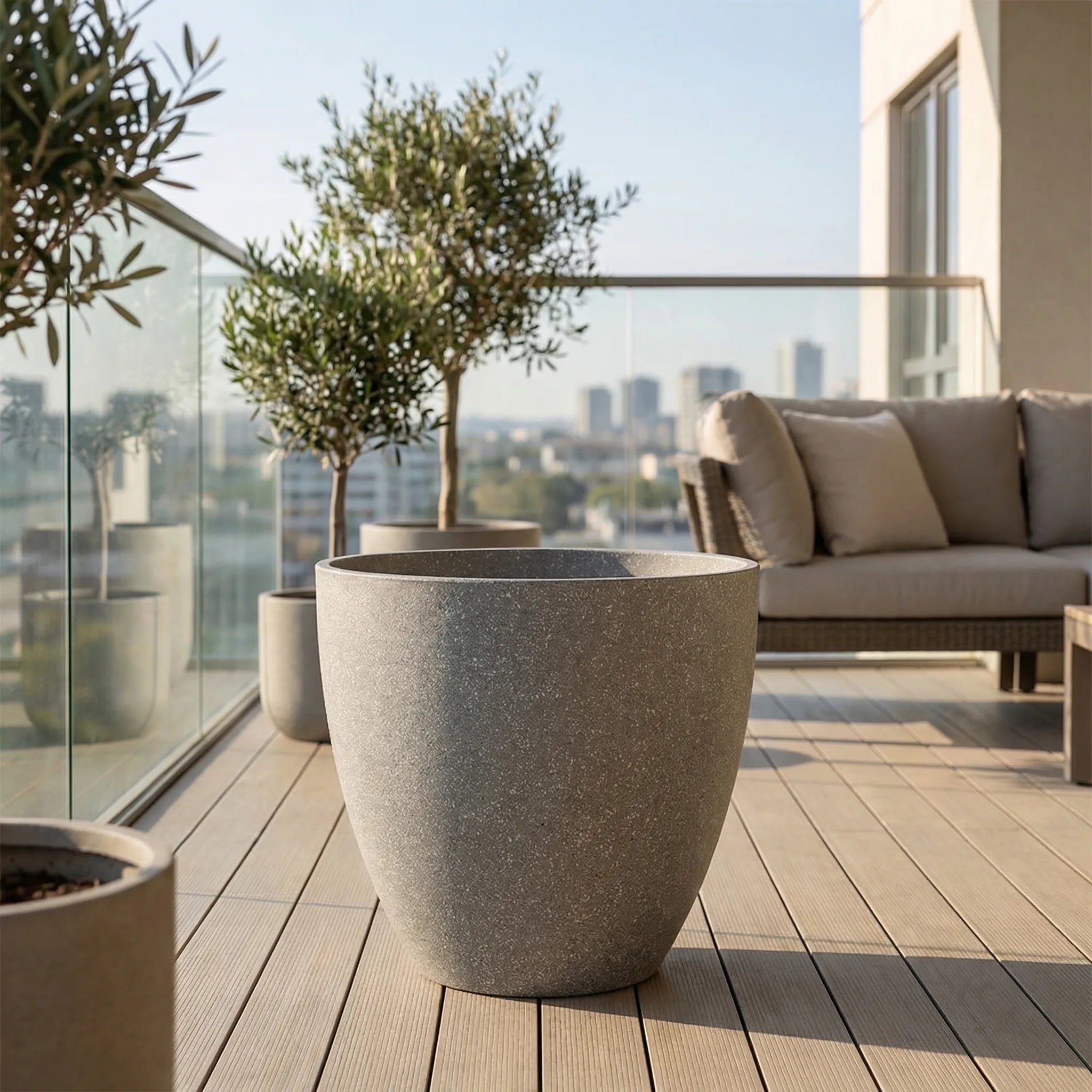 Großer Blumentopf Frosted-Steinoptik Bonsai Topf