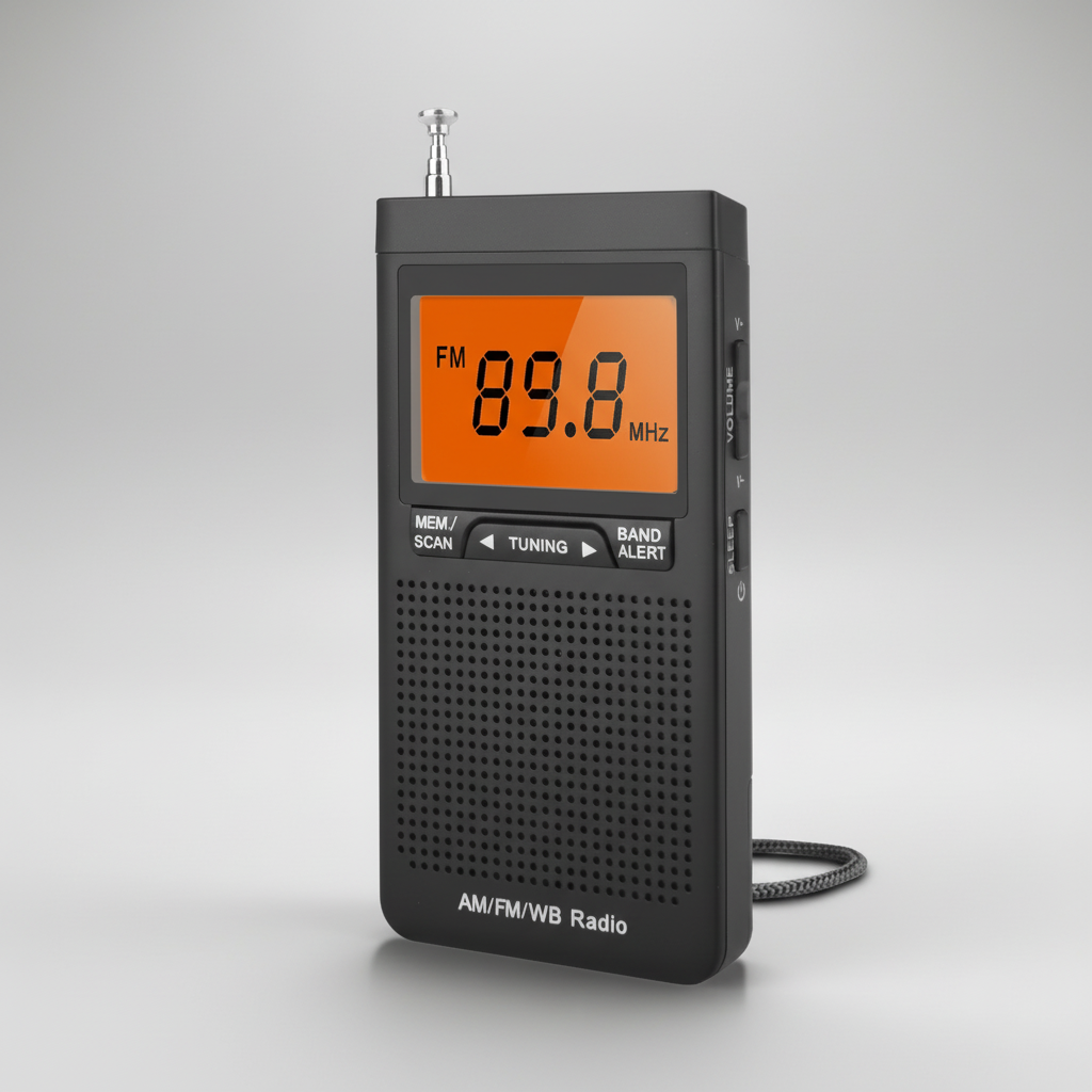 Tragbares Notfall-Wetterradio mit MW- und UKW-Empfang