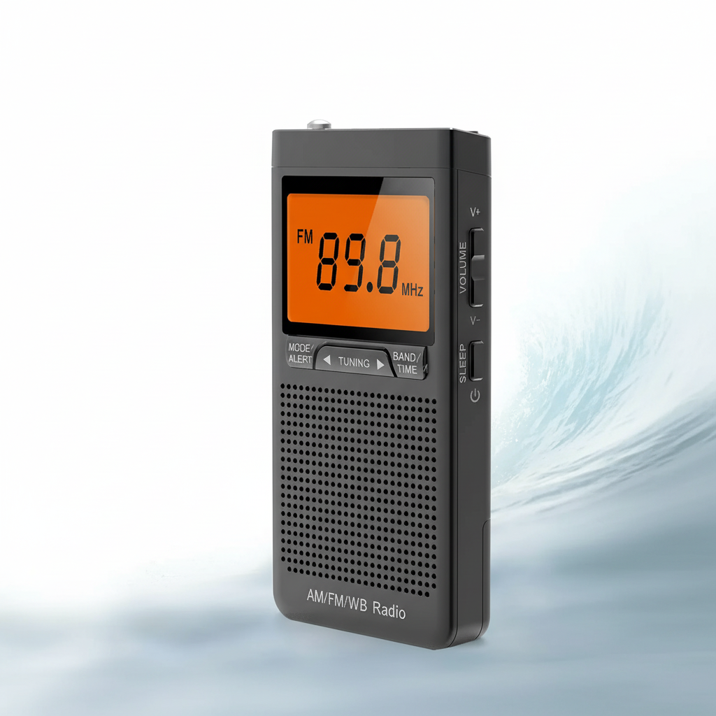 Tragbares Notfall-Wetterradio mit MW- und UKW-Empfang