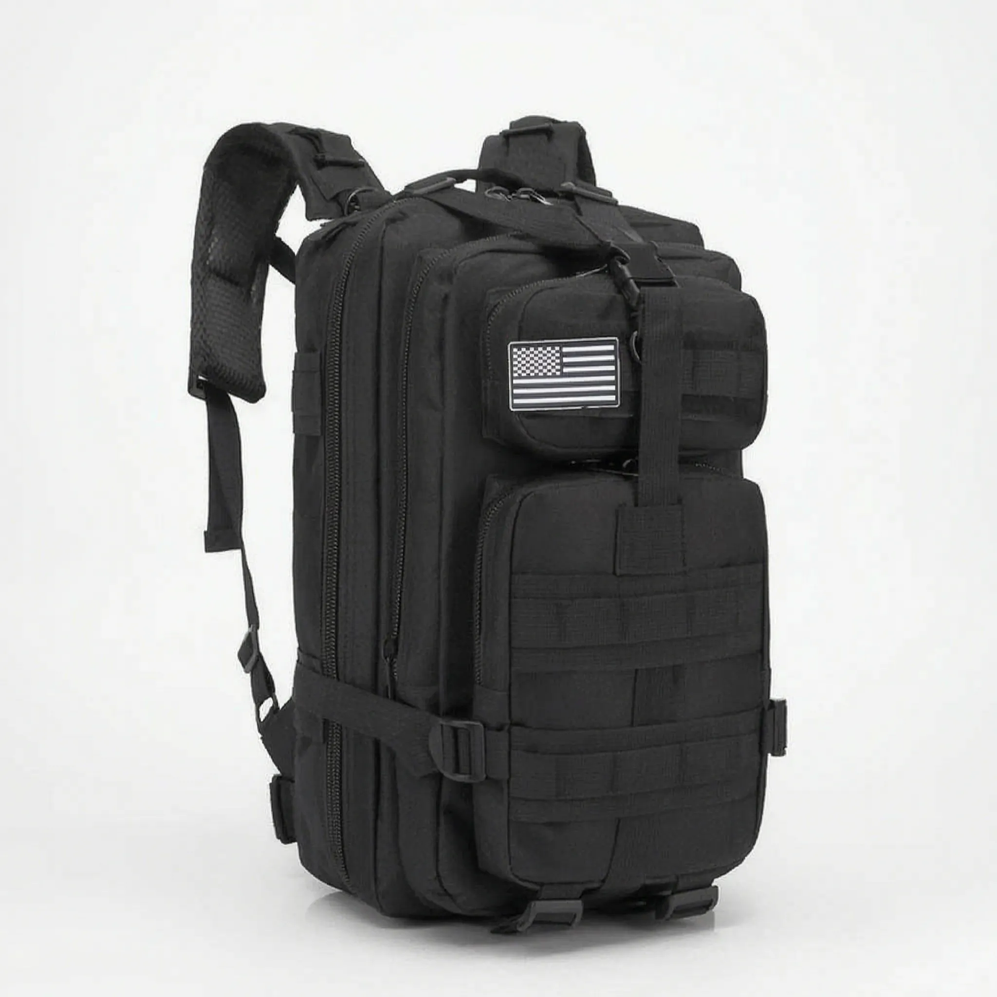 Tactical-Rucksack mit MOLLE-Webbing und mehreren Fächern