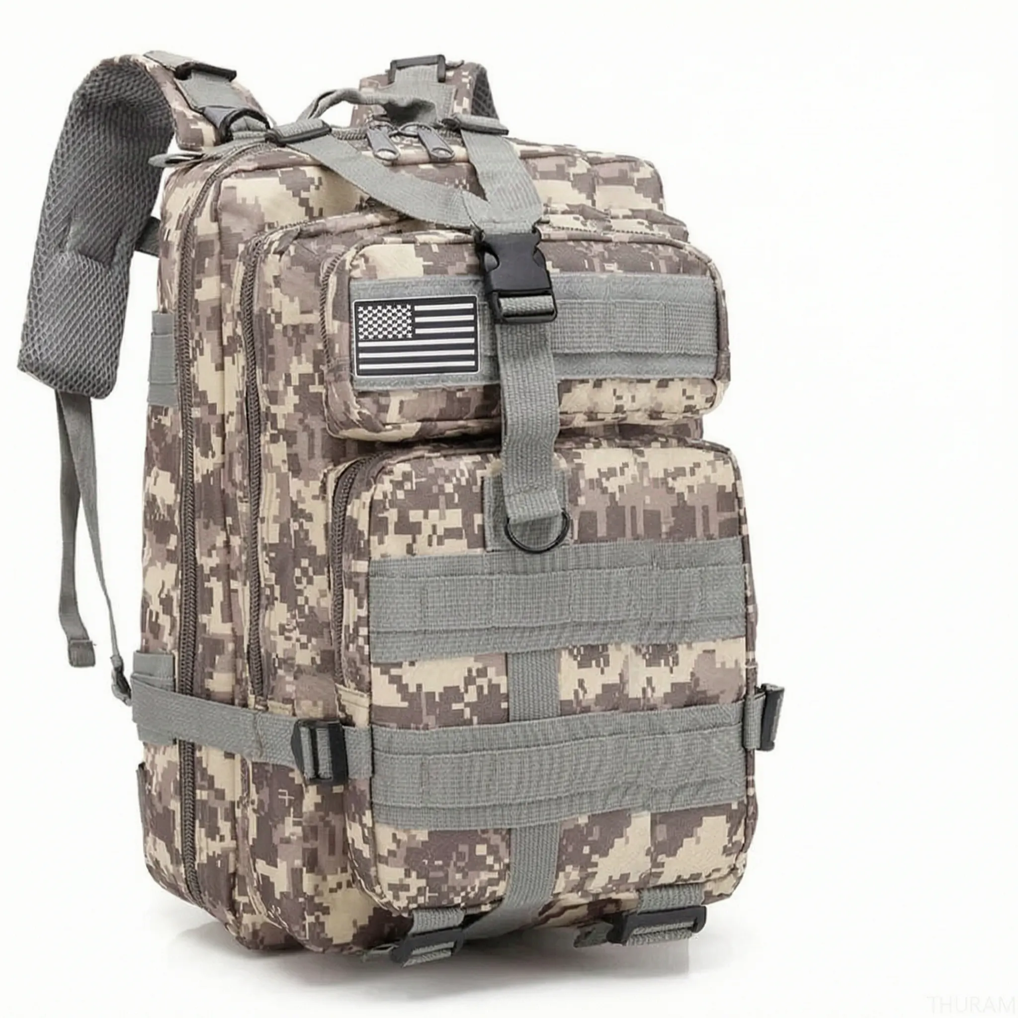 Tactical-Rucksack mit MOLLE-Webbing und mehreren Fächern