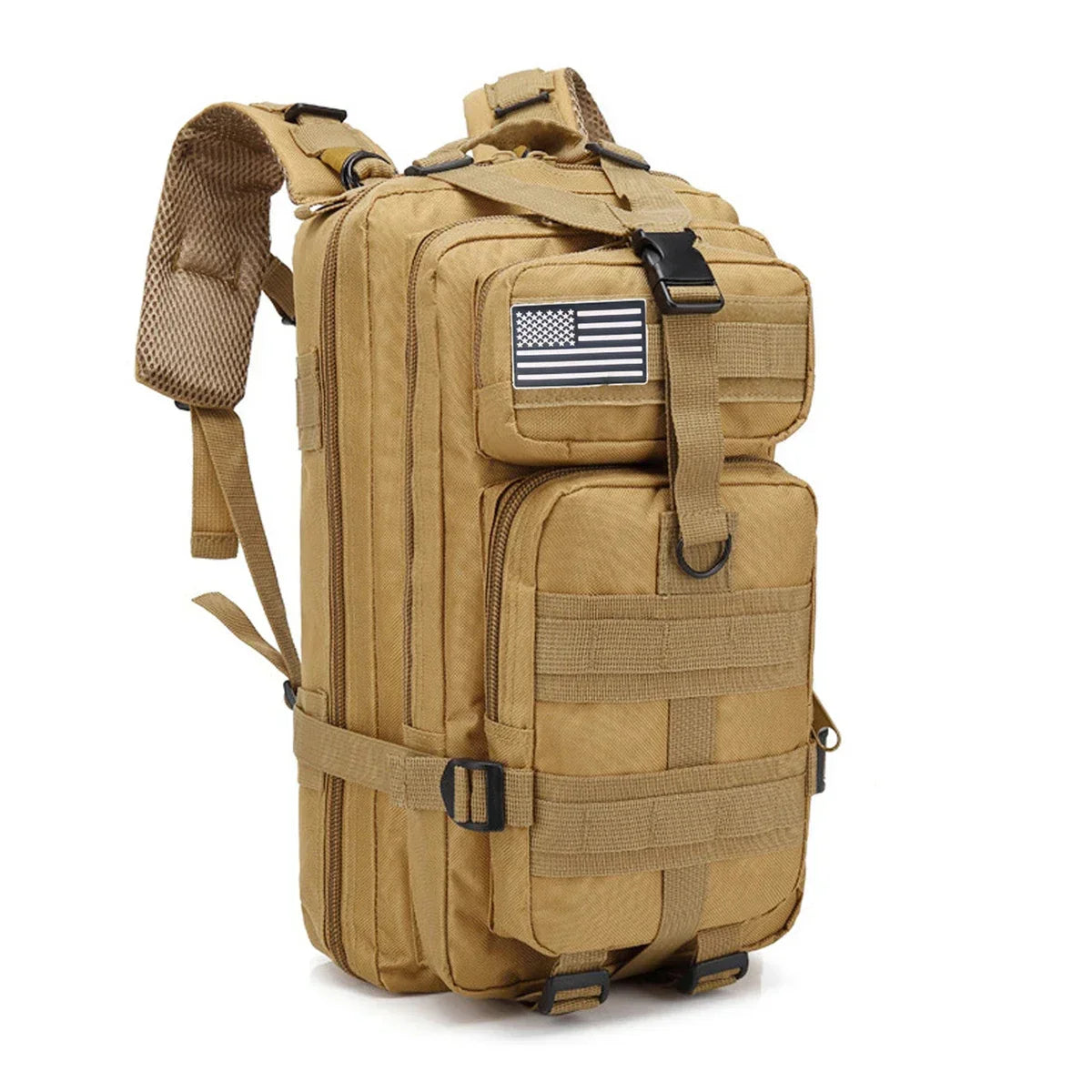 Tactical-Rucksack mit MOLLE-Webbing und mehreren Fächern