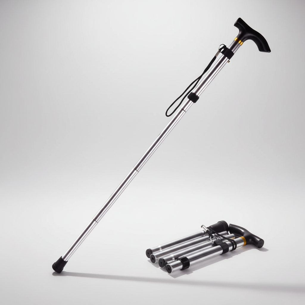 Klappbarer Teleskop-Wanderstock leicht ergonomisch