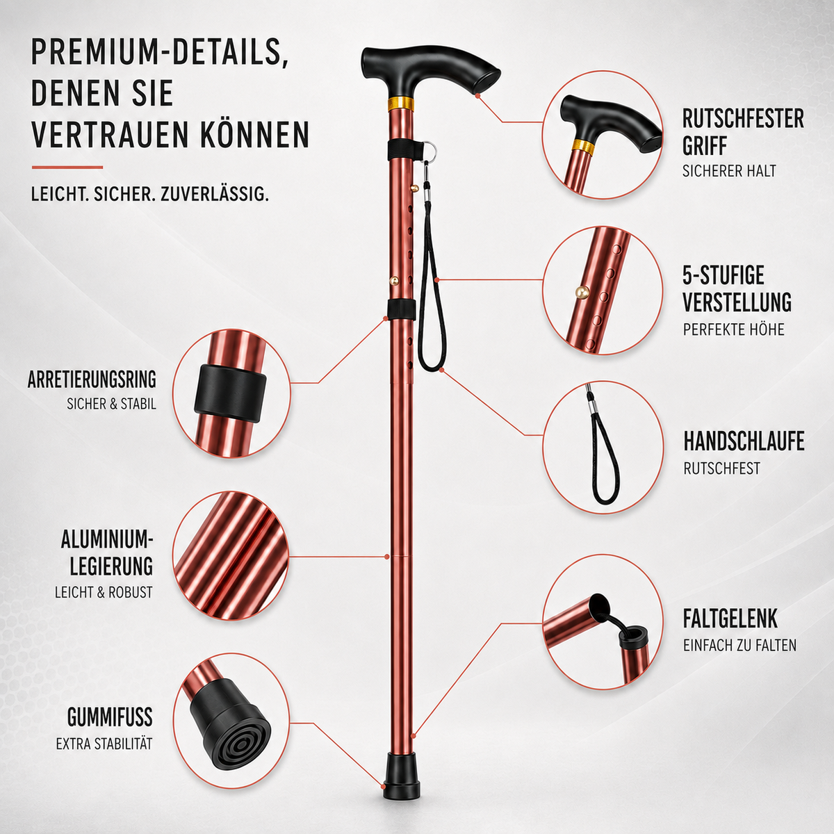 Nordspur | StrideFold Teleskop-Wanderstock klappbar
