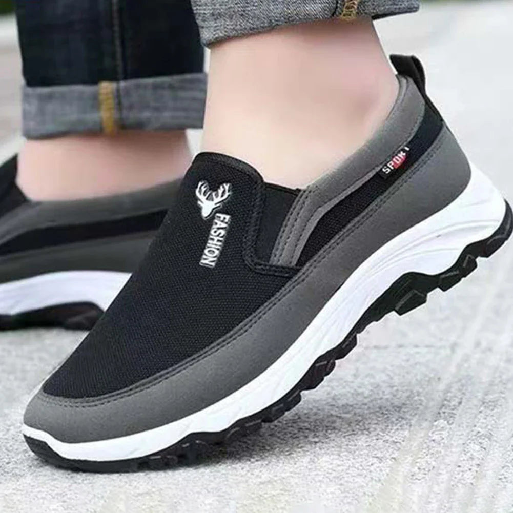 Herren Slip-On Gehschuhe mit rutschfester Sohle und Fußgewölbestütze