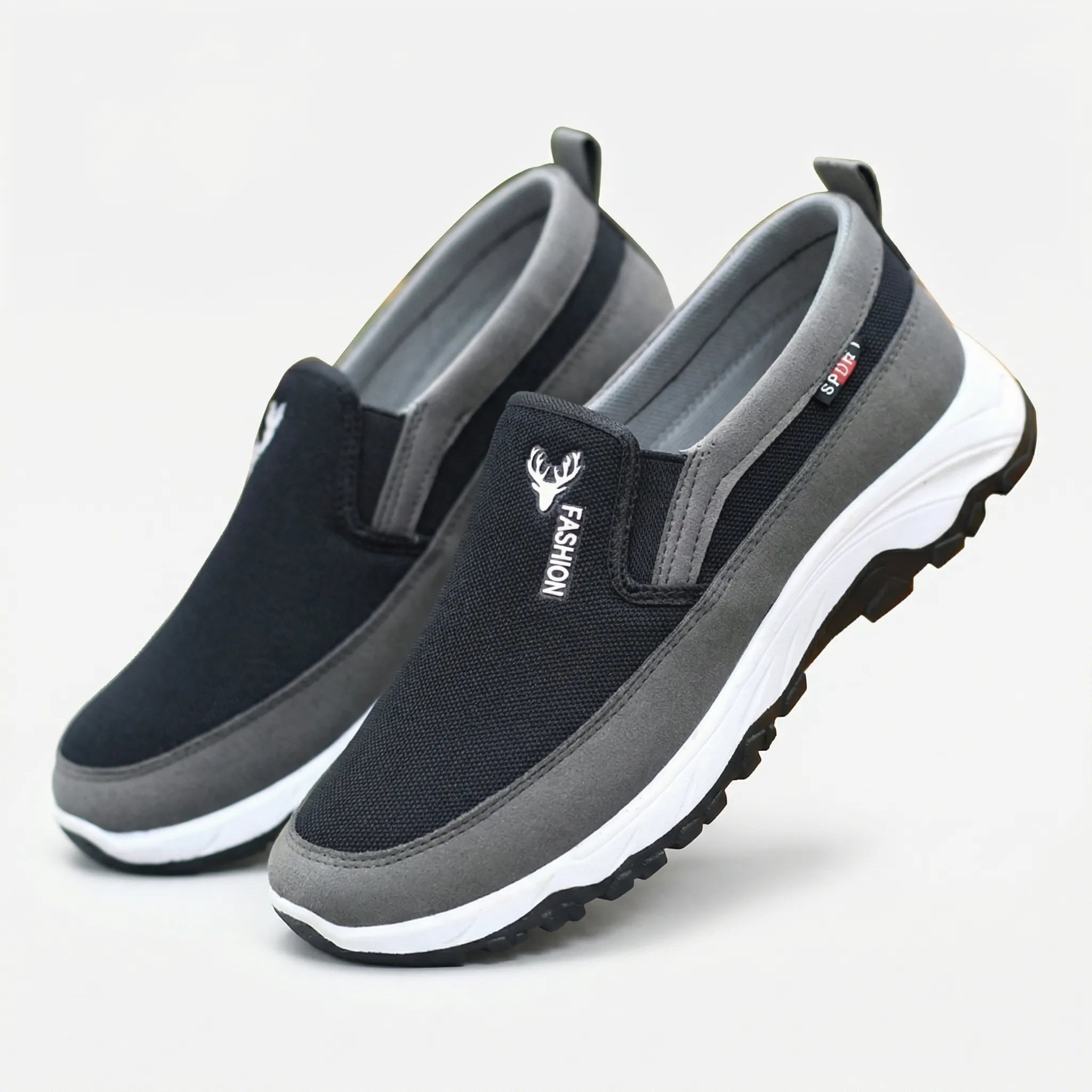 Herren Slip-On Gehschuhe mit rutschfester Sohle und Fußgewölbestütze