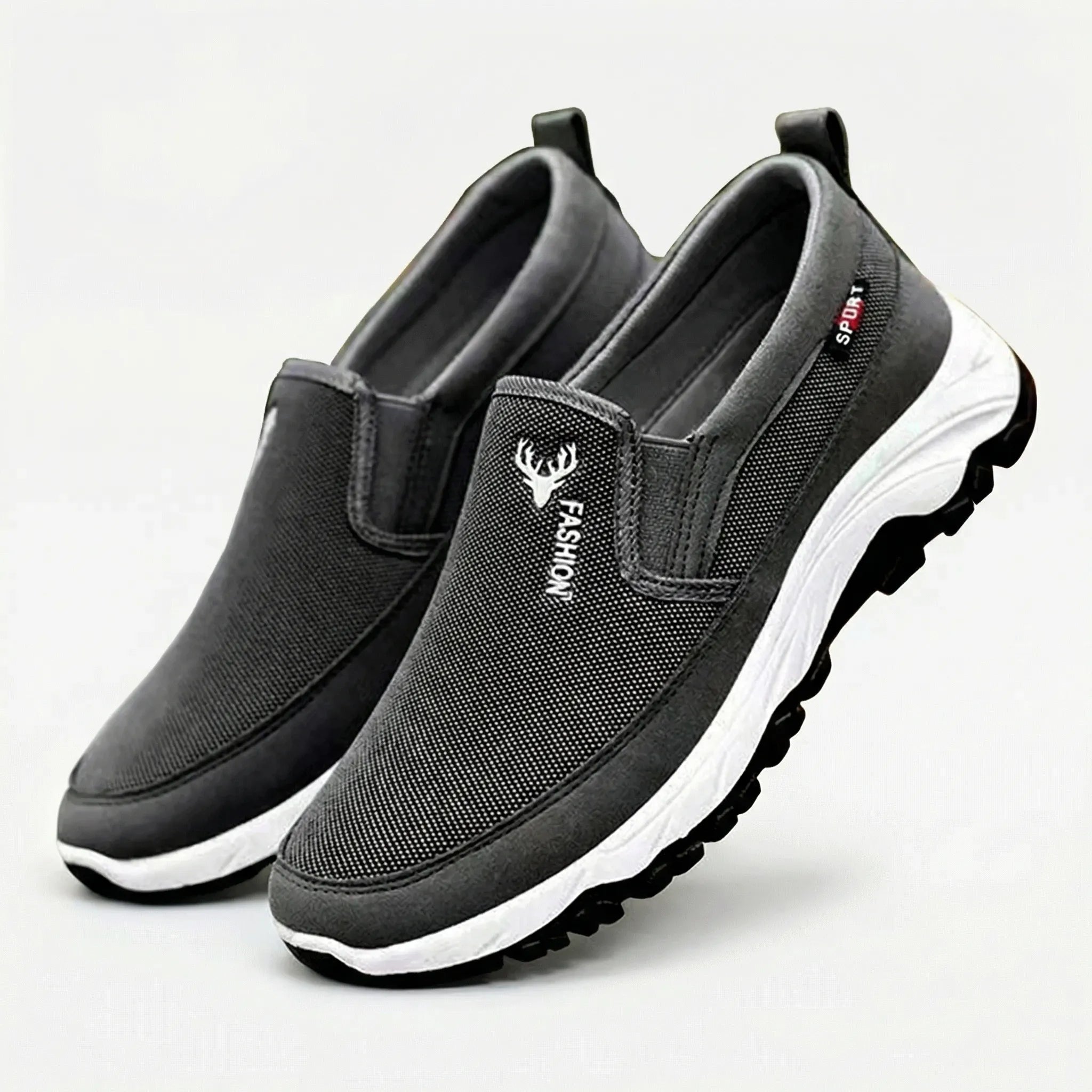 Herren Slip-On Gehschuhe mit rutschfester Sohle und Fußgewölbestütze