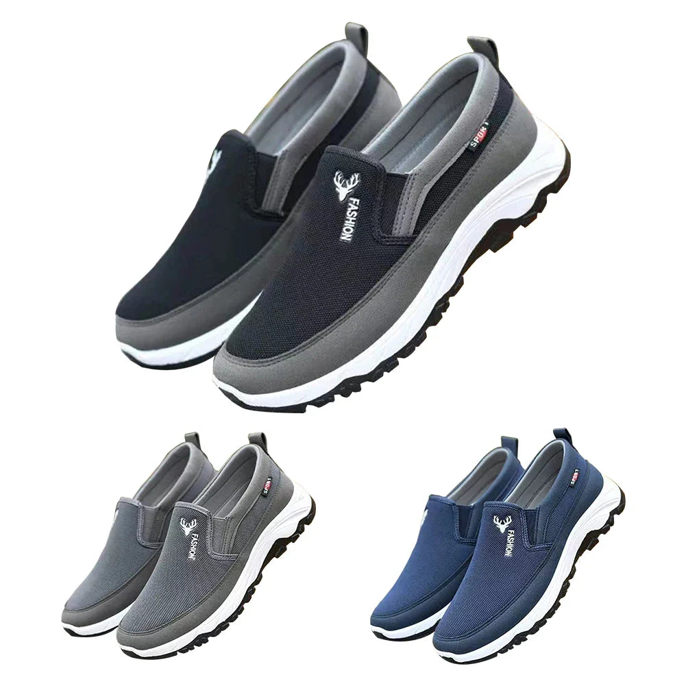 Herren Slip-On Gehschuhe mit rutschfester Sohle und Fußgewölbestütze