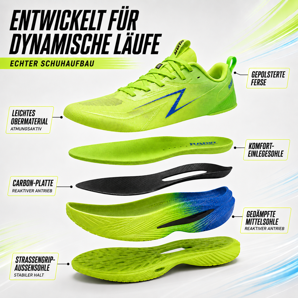 Nordspur | Stridovex Leichte Laufschuhe mit Kohlefaserplatte