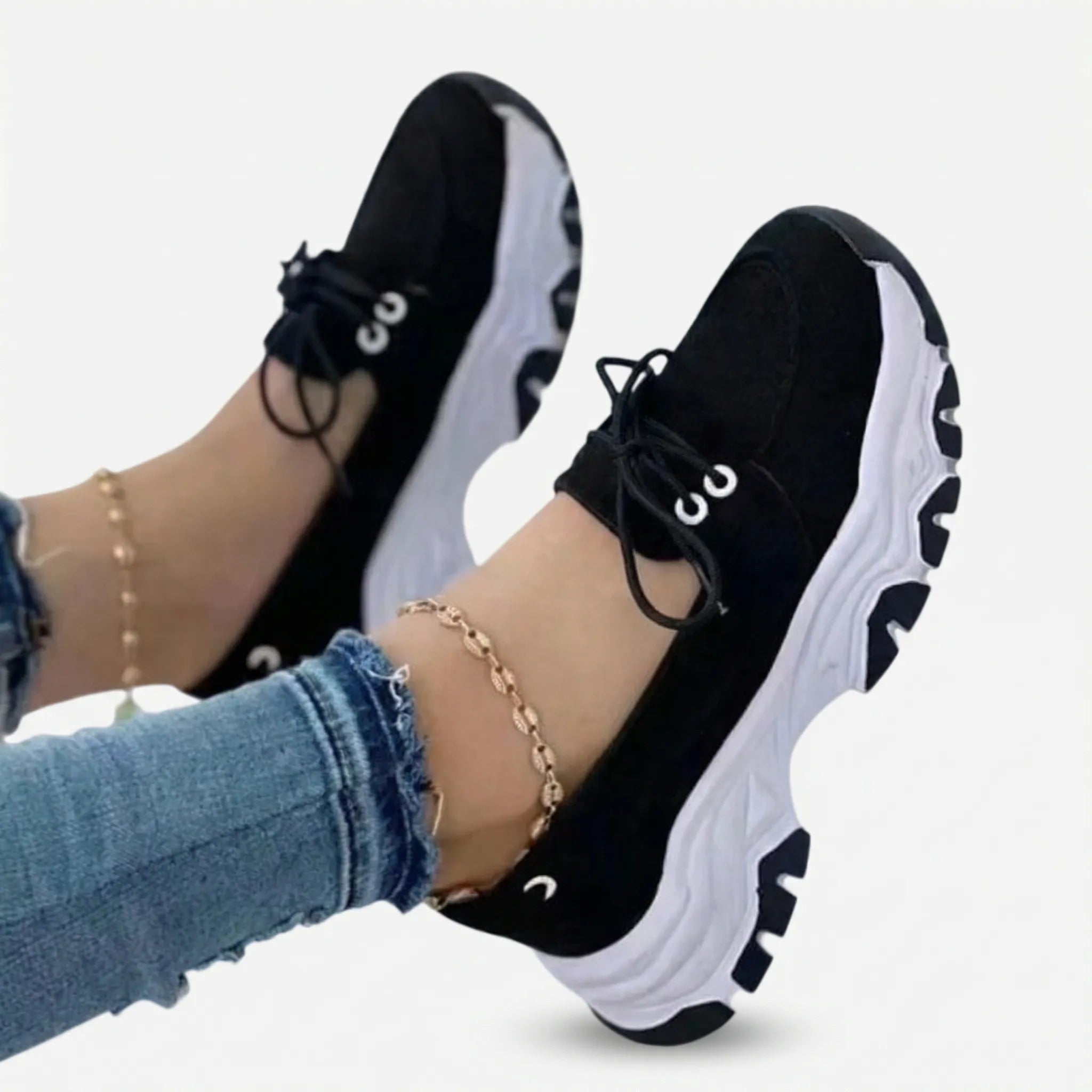 Walkingschuh mit gepolsterter Sohle, Fußgewölbestütze und breiter Zehenbox