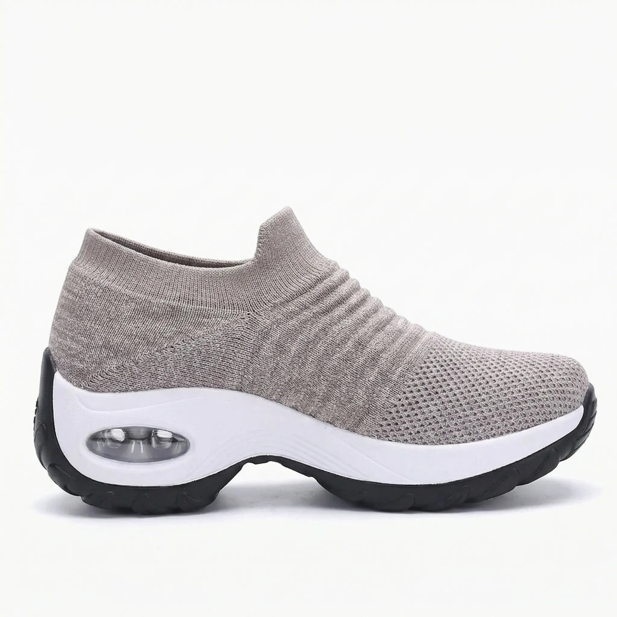 Damen-Slip-On-Trainer mit gepolsterter Plattformsohle und atmungsaktivem Mesh