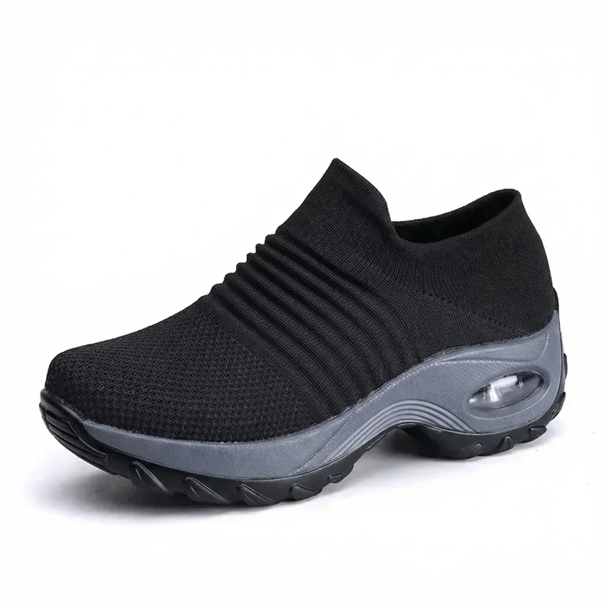 Damen-Slip-On-Trainer mit gepolsterter Plattformsohle und atmungsaktivem Mesh