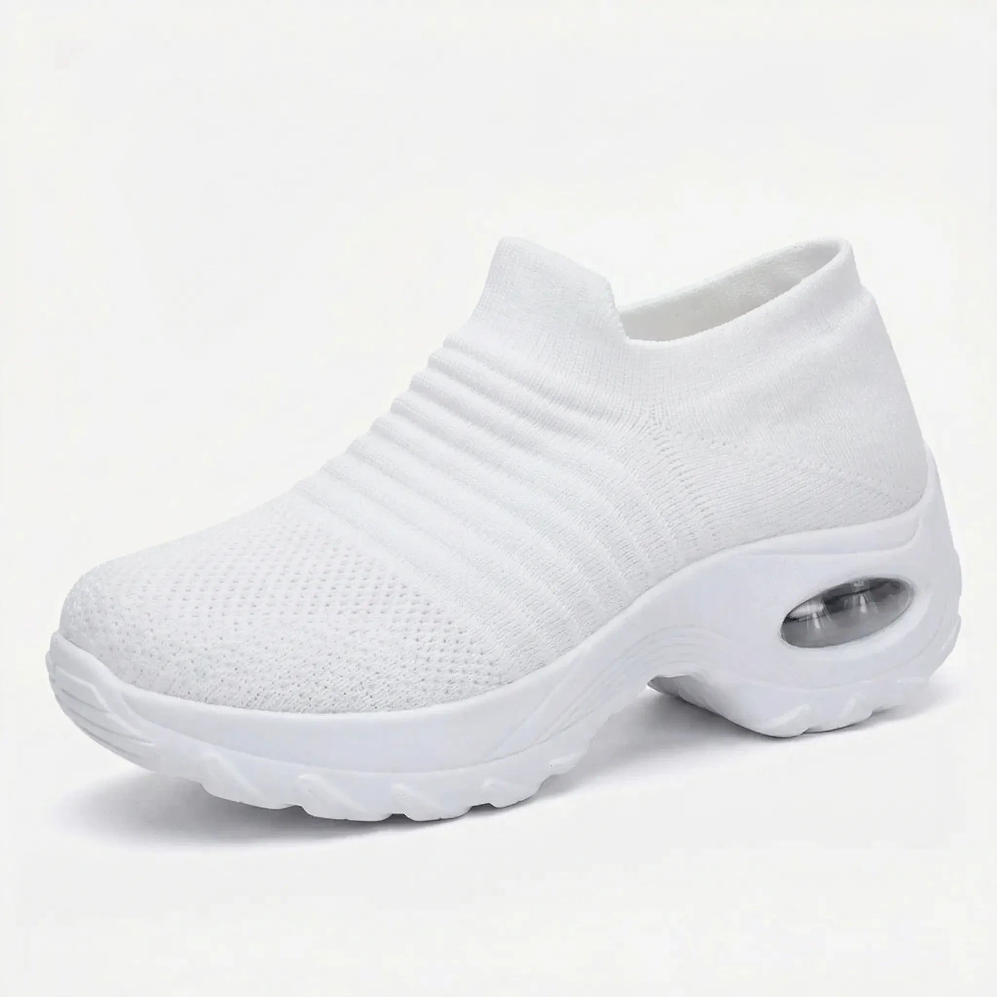 Damen-Slip-On-Trainer mit gepolsterter Plattformsohle und atmungsaktivem Mesh