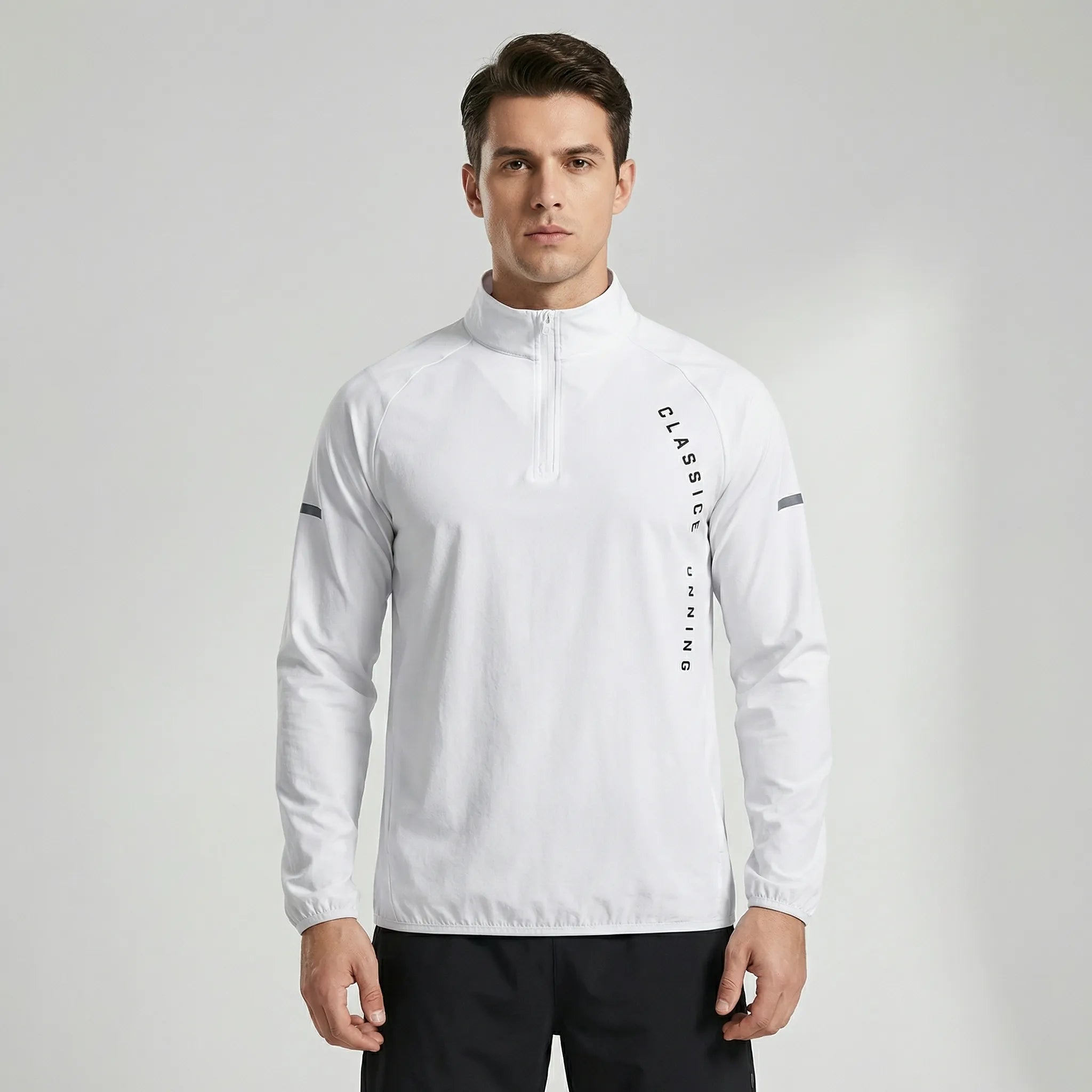 Herren Laufjacke mit Kapuze Reißverschluss entspannte Passform