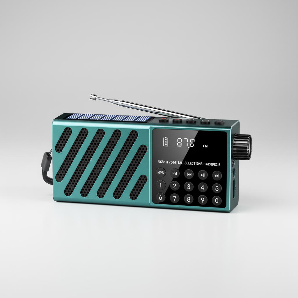 Tragbares Solarradio mit Bluetooth und USB-Wiedergabe