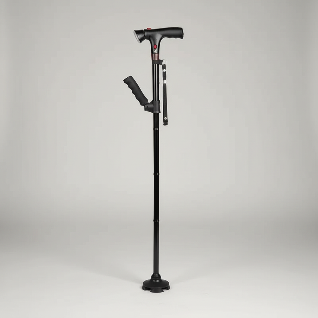 Teleskop-Gehstock faltbar rutschfest mit ergonomischem Griff und Alarm