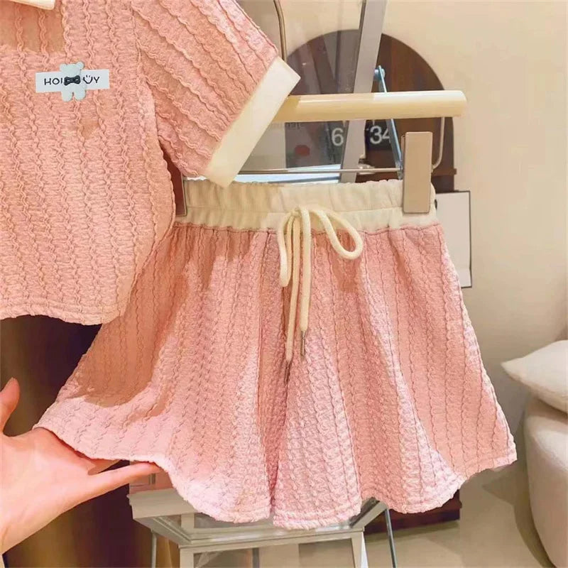 Mädchen Sommer Set Poloshirt und Shorts für Kinder