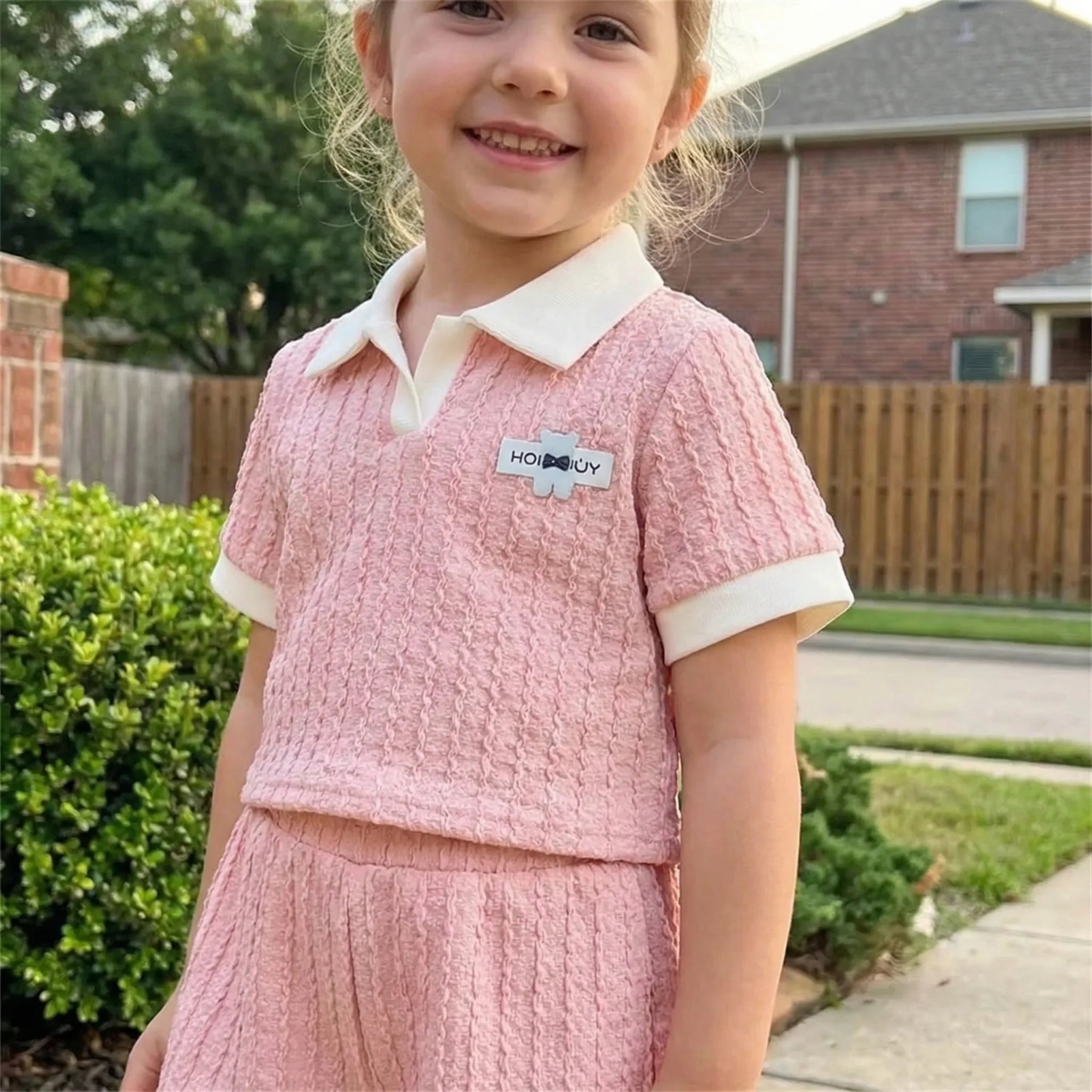 Mädchen Sommer Set Poloshirt und Shorts für Kinder