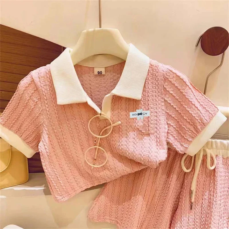 Mädchen Sommer Set Poloshirt und Shorts für Kinder