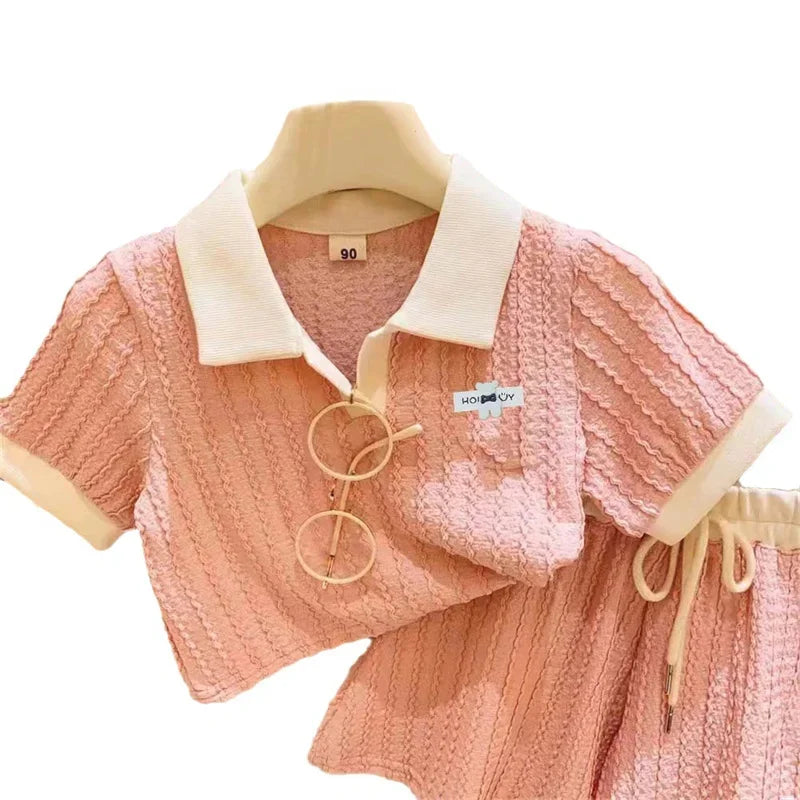 Mädchen Sommer Set Poloshirt und Shorts für Kinder