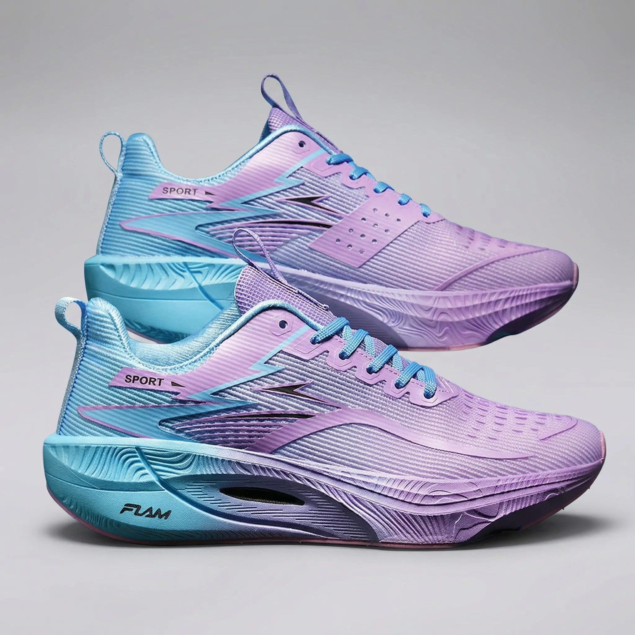 Marathon-Laufschuh mit Karbon-Platte und Air Cushion Ferse