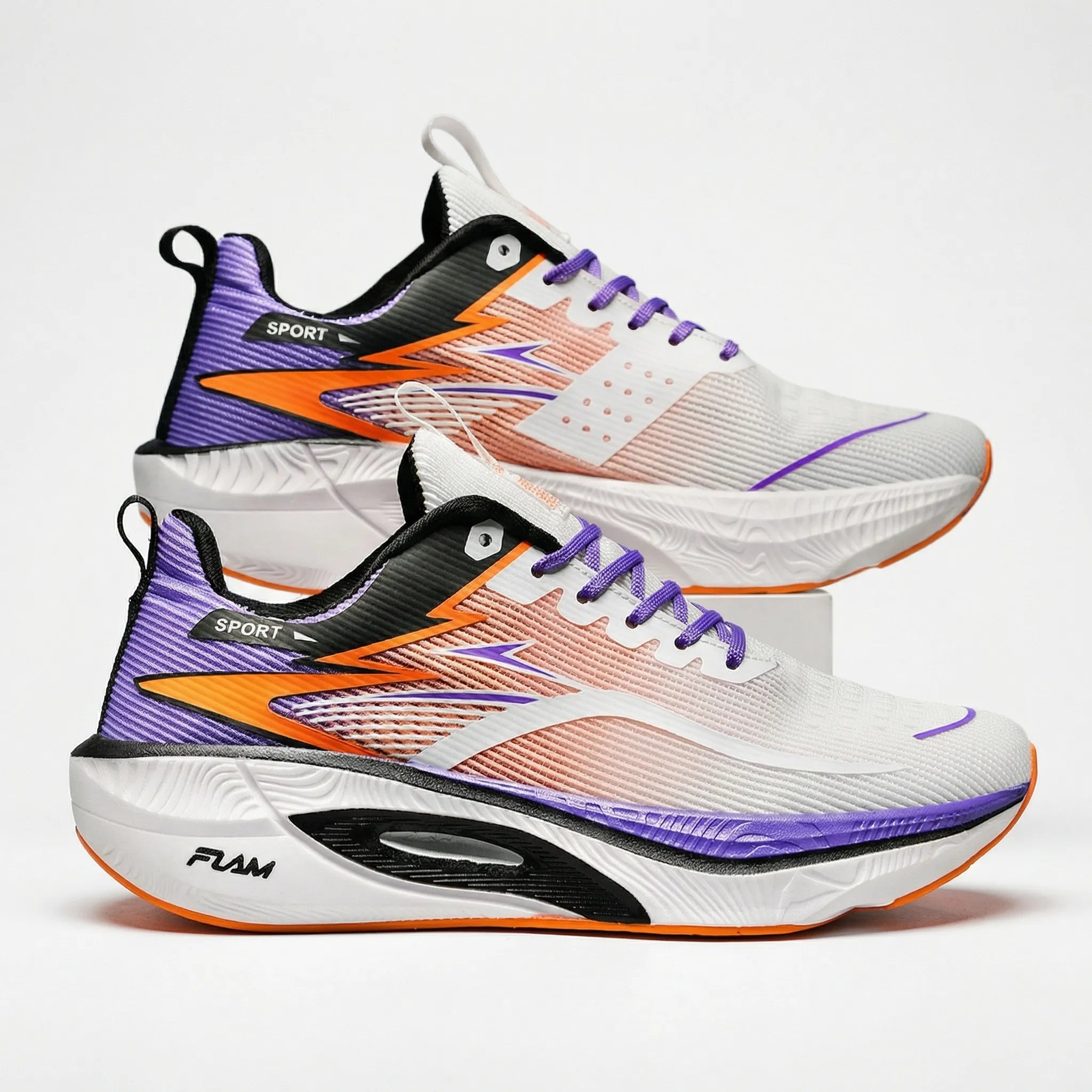 Marathon-Laufschuh mit Karbon-Platte und Air Cushion Ferse