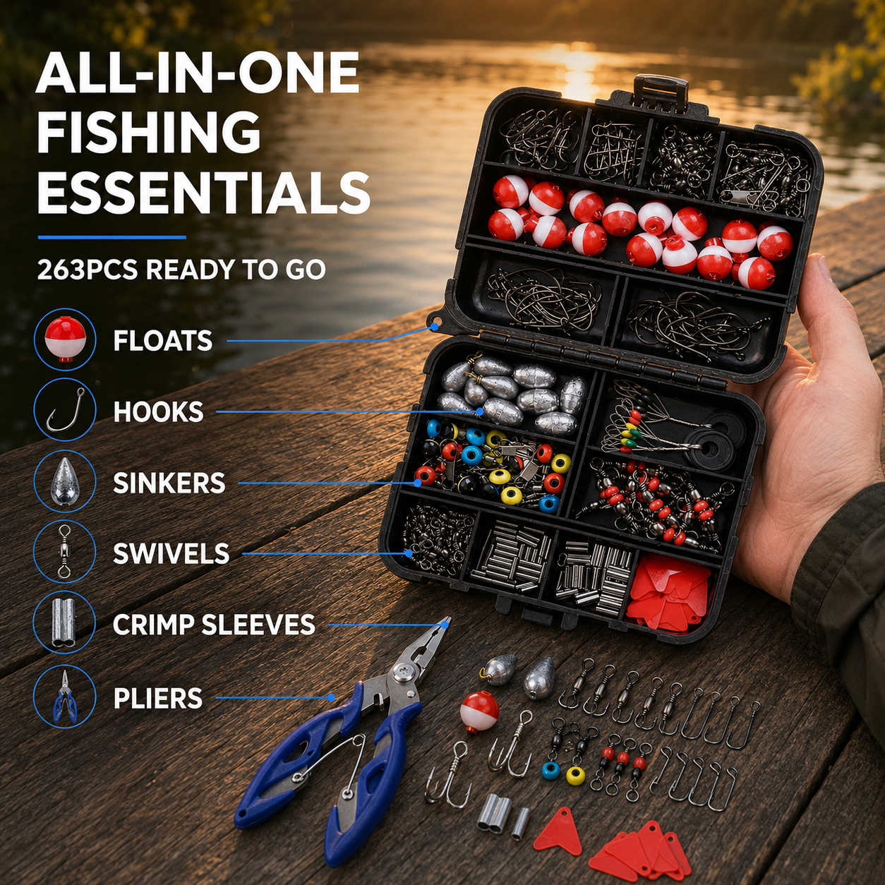 Nordspur | Tacklevex 263-teiliges komplettes Angelgerät-Set