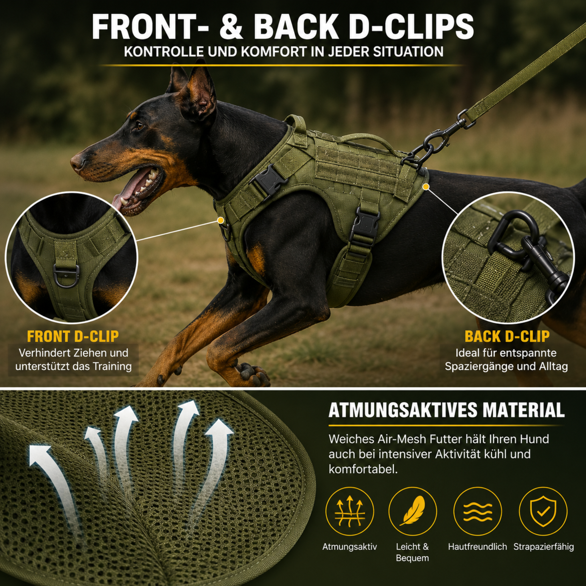 Nordspur | Tacticanine Militär-Stil Taktisches Hundegeschirr-Set