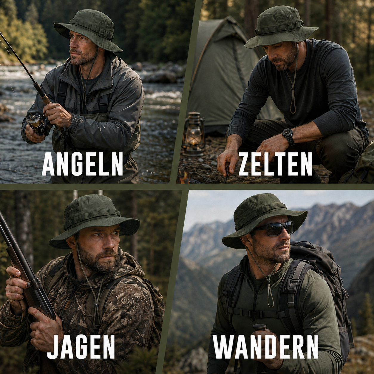 Nordspur | Tacventu Breiter Rand Taktischer Tarnungs-Bucket-Hut