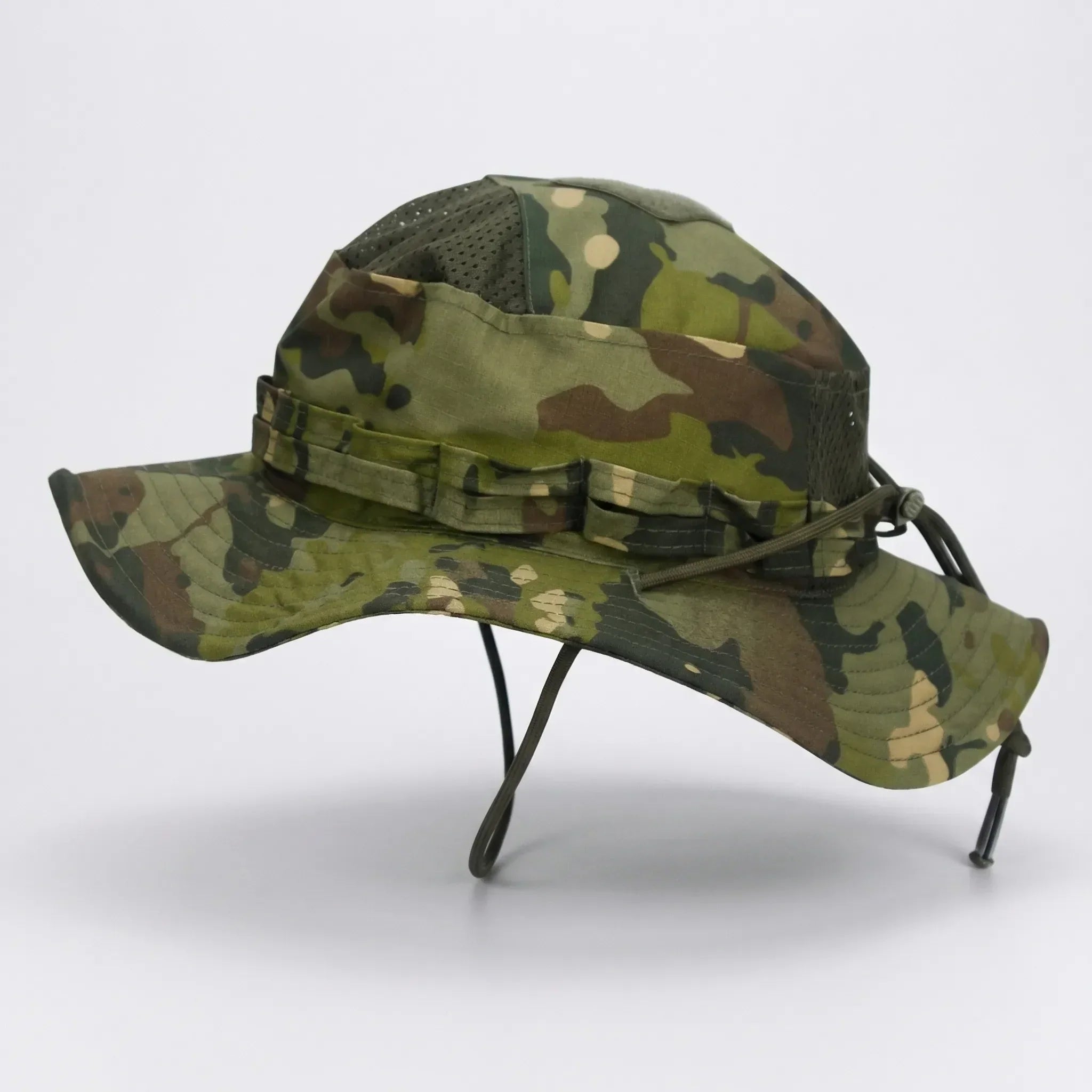 Taktischer Bucket-Hut breiter Rand Mesh-Belüftung Tarnmuster Outdoor