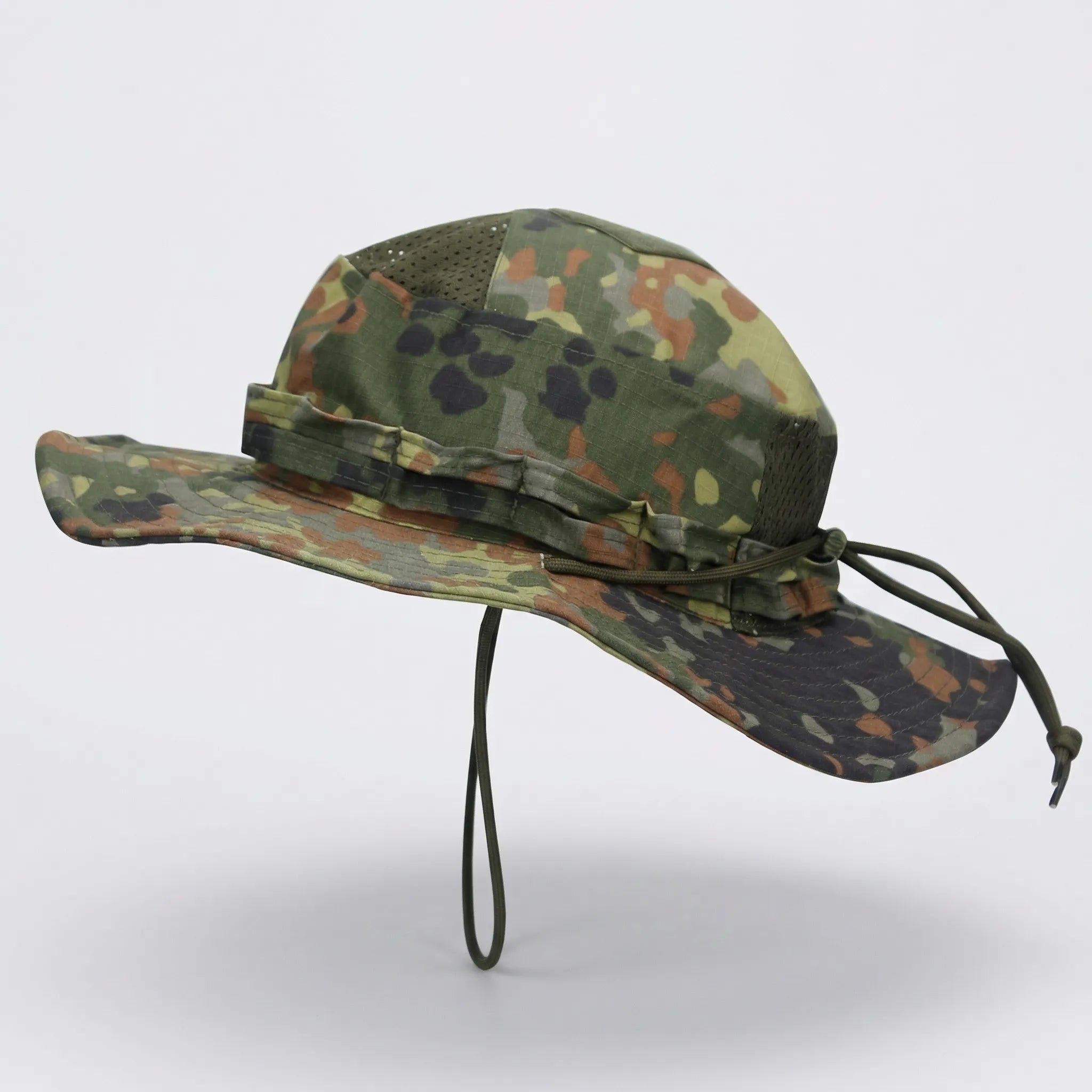Taktischer Bucket-Hut breiter Rand Mesh-Belüftung Tarnmuster Outdoor