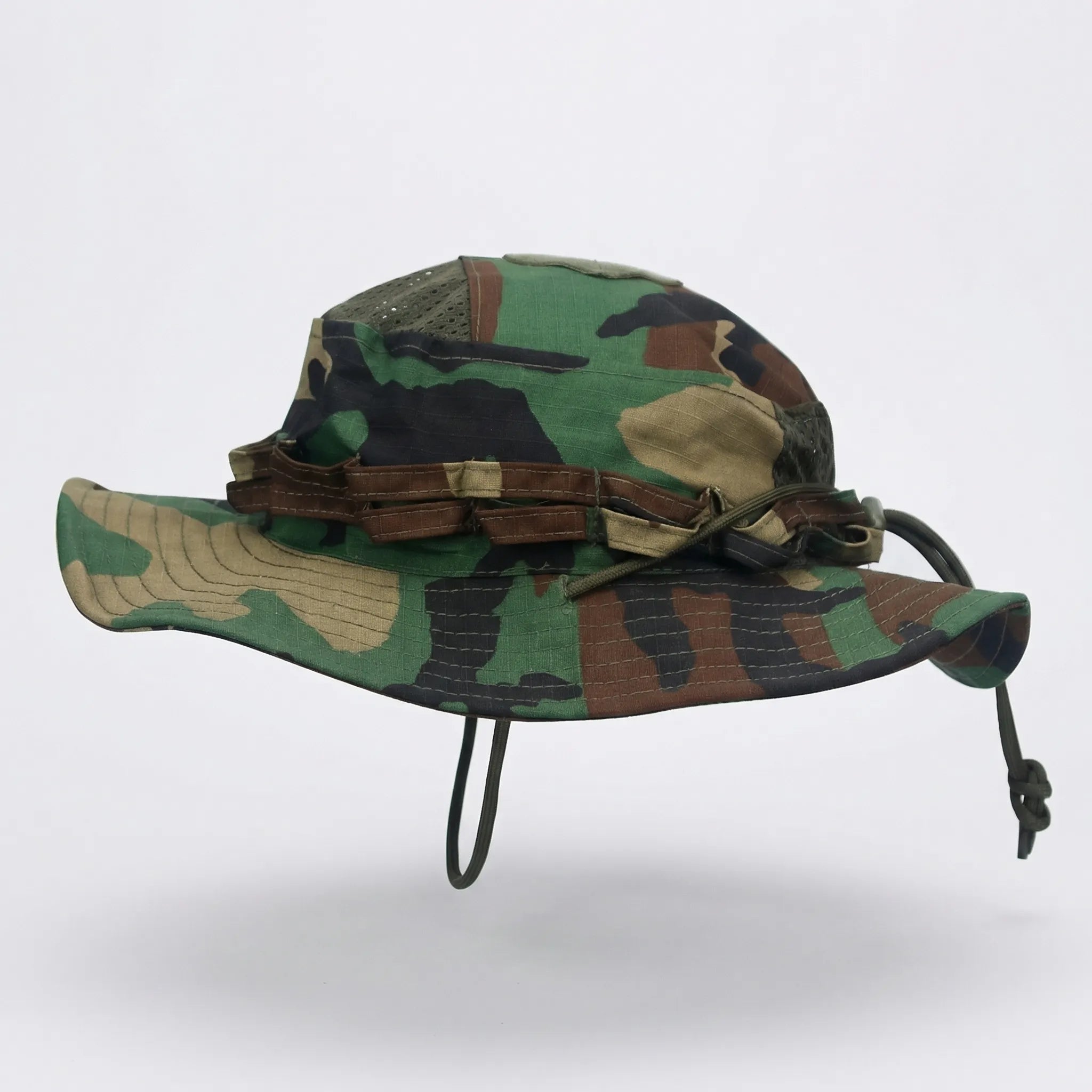 Taktischer Bucket-Hut breiter Rand Mesh-Belüftung Tarnmuster Outdoor