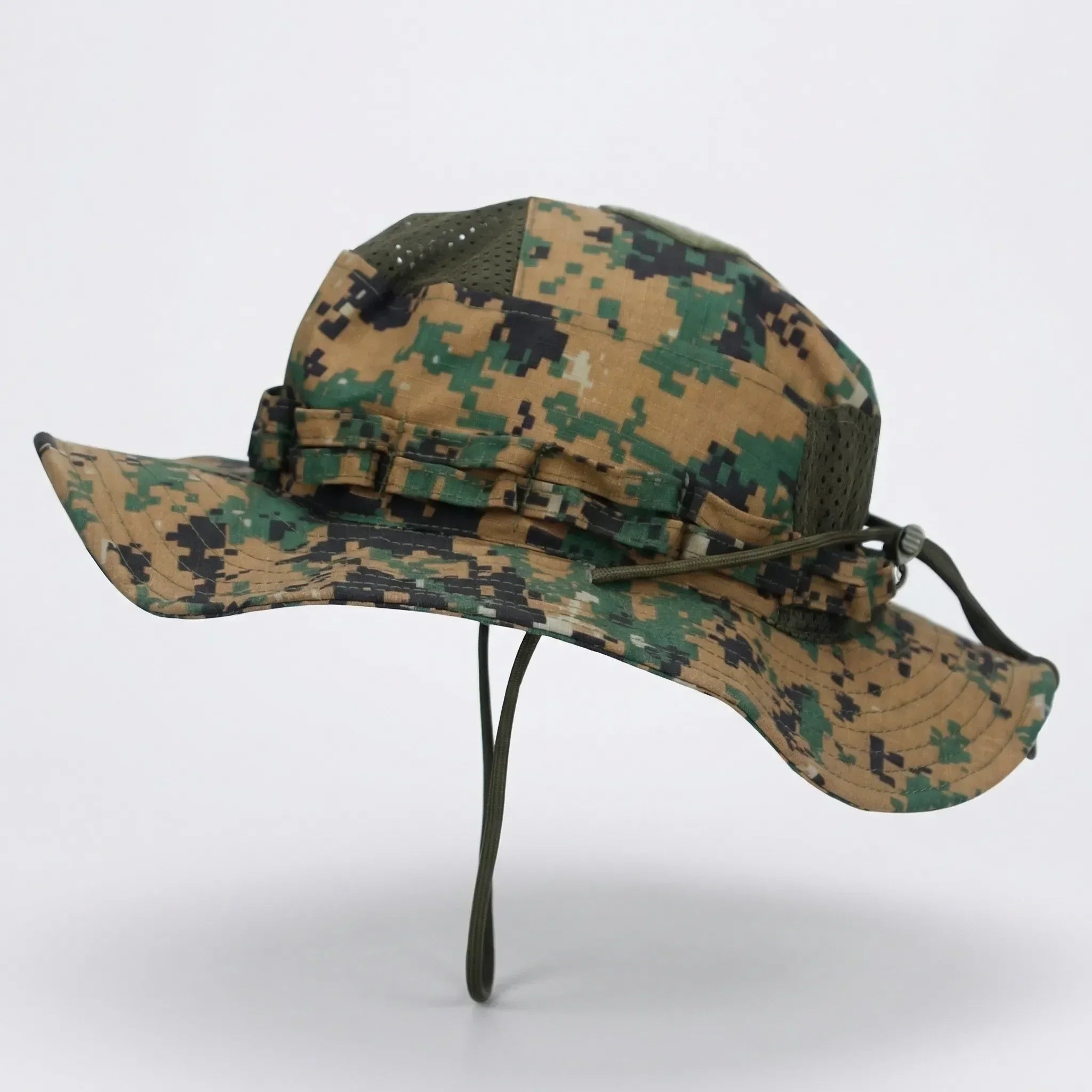 Taktischer Bucket-Hut breiter Rand Mesh-Belüftung Tarnmuster Outdoor