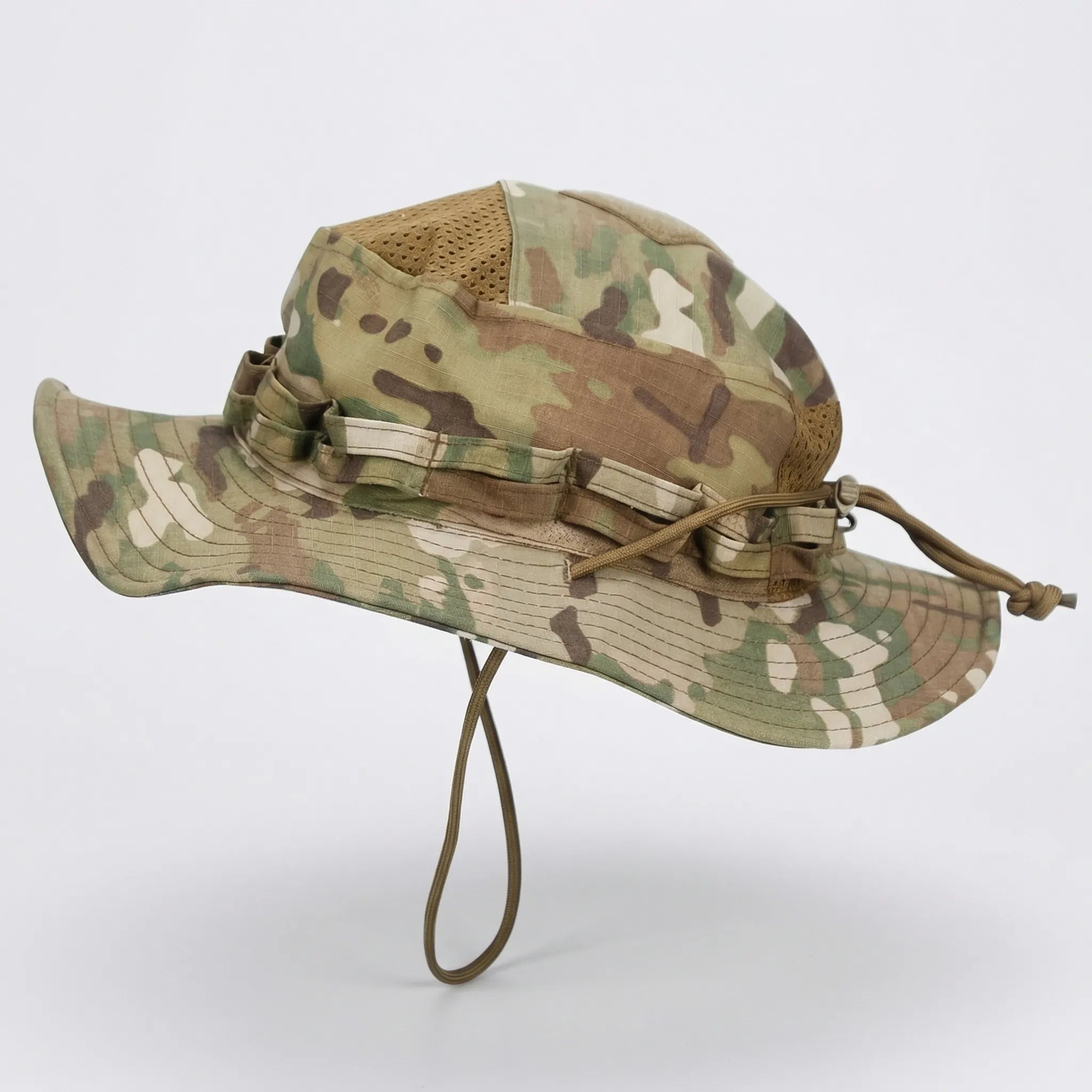 Taktischer Bucket-Hut breiter Rand Mesh-Belüftung Tarnmuster Outdoor