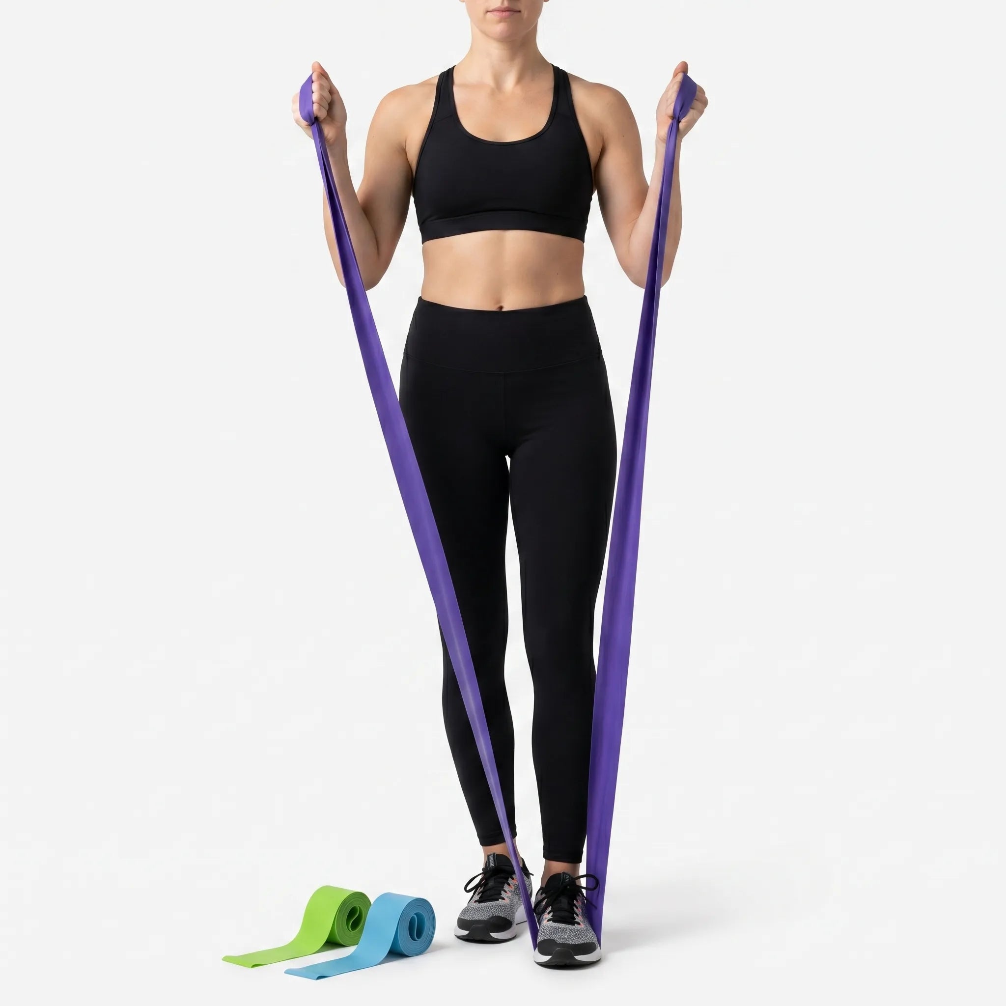 Flache elastische Widerstandsbänder für Heimtraining und Yoga