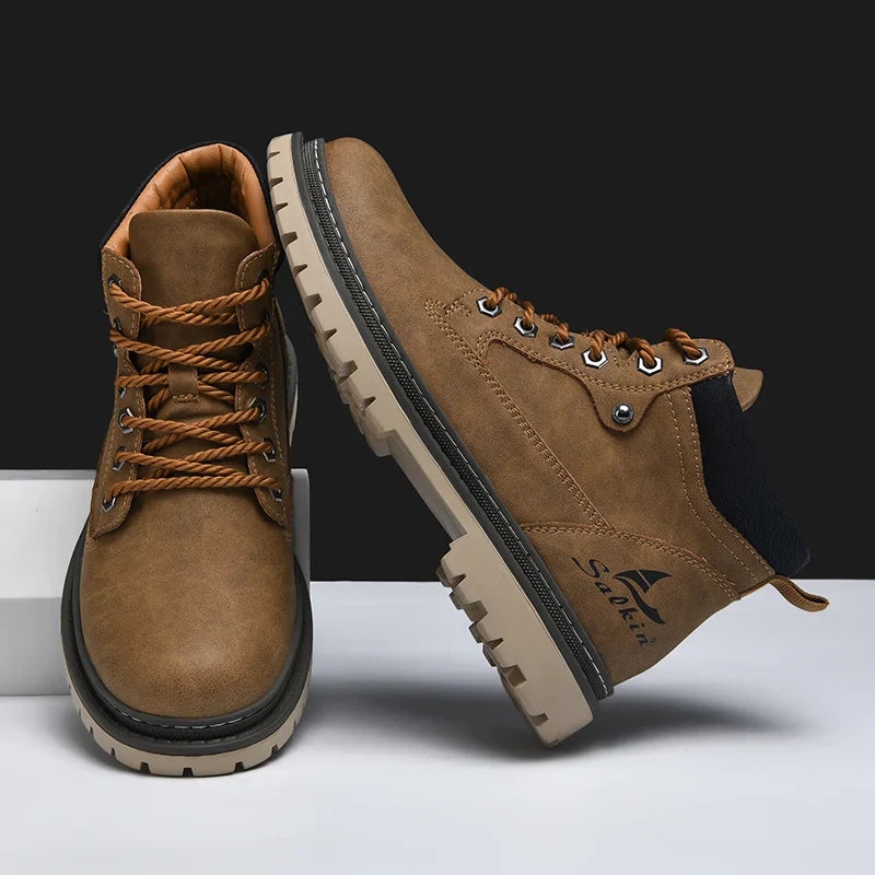 Herren-Knöchelstiefel rutschfest warm gefüttert robuste Wanderschuhe