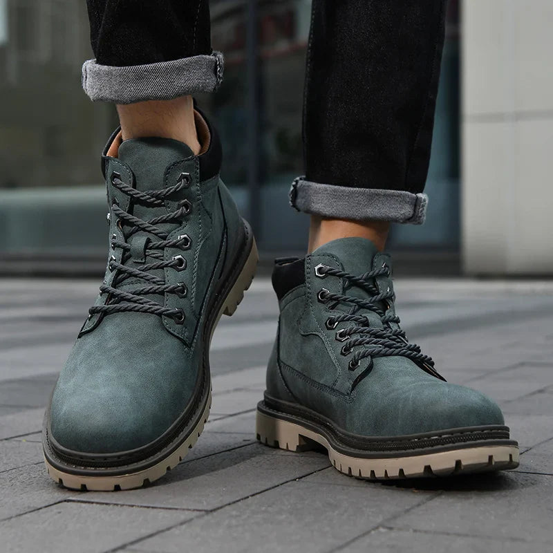 Herren-Knöchelstiefel rutschfest warm gefüttert robuste Wanderschuhe