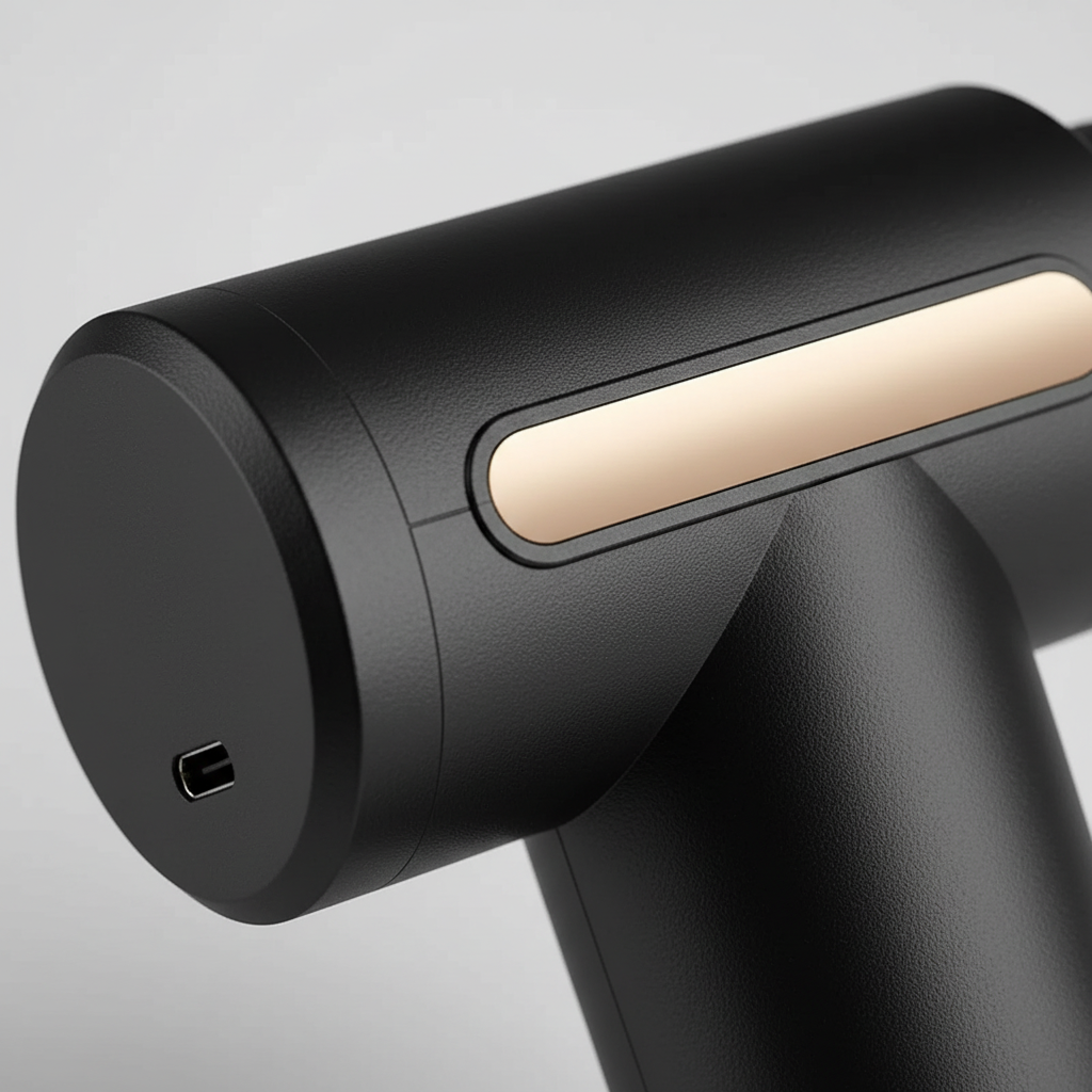 Tragbarer Percussion-Massager mit austauschbaren Massageköpfen