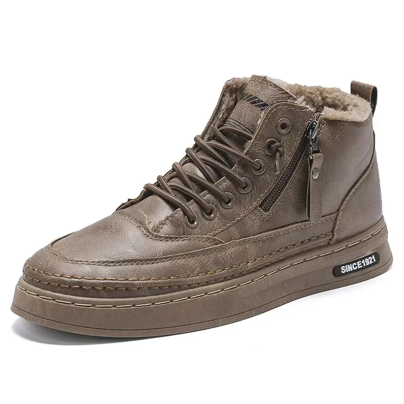 Herren Knöchel-Winterstiefel rutschfest mit warmer Fleece-Innenseite