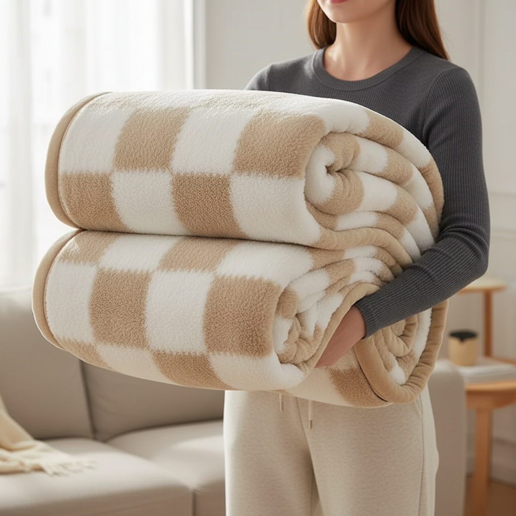 Korallenfleece-Decke mit weichem Plüsch-Mikrofaser samtweich