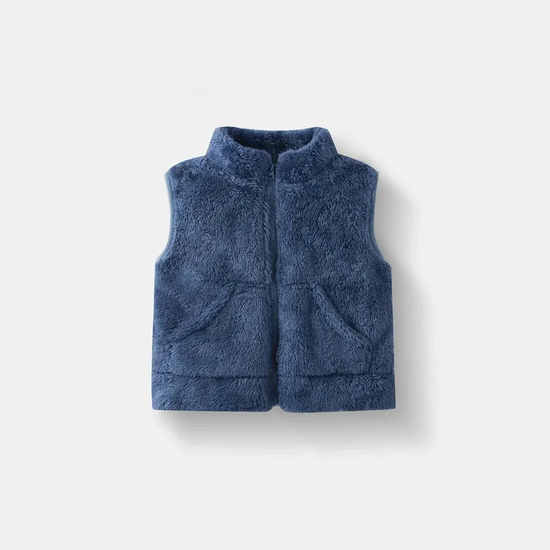 Kinderweste Fleece warm ärmellos Rollkragen
