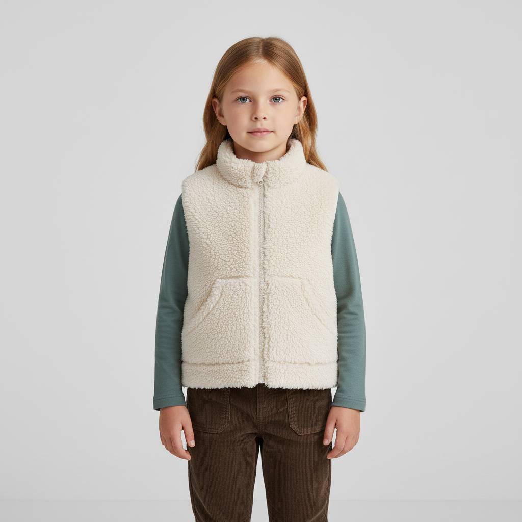 Kinderweste Fleece warm ärmellos Rollkragen