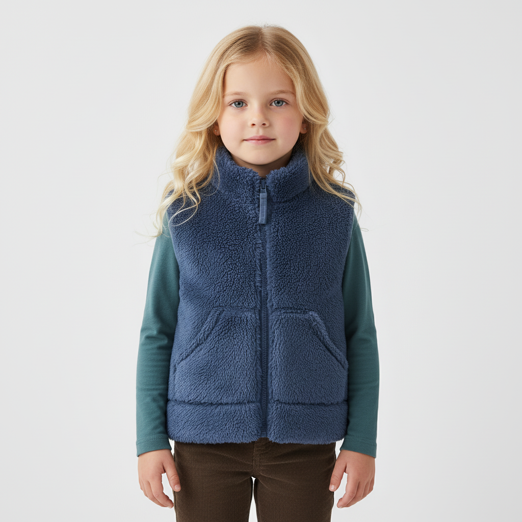 Kinderweste Fleece warm ärmellos Rollkragen